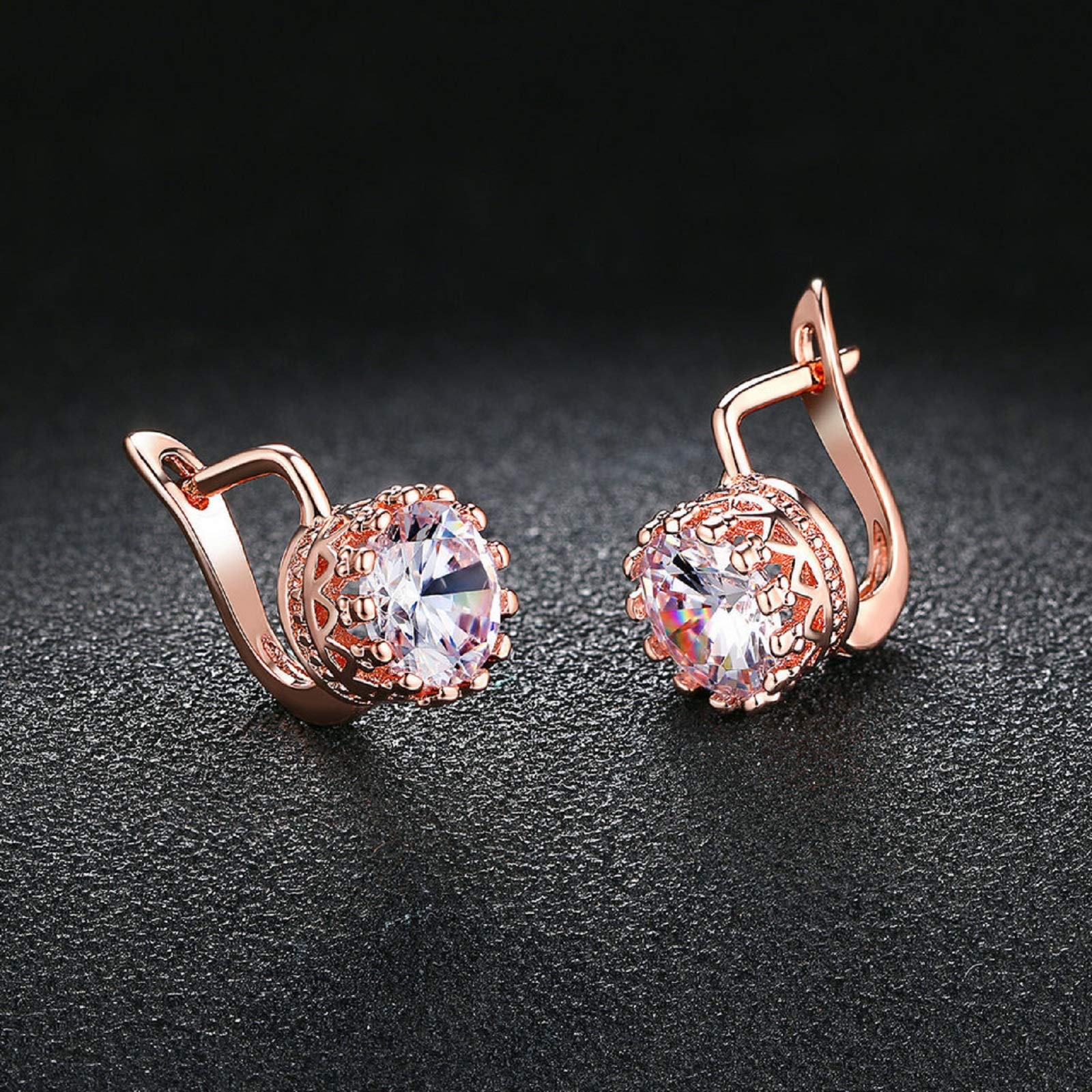 XINQI Rose Gold Dangle Drop Stud Earrings for Women & Teen Girls | Elegant Fashion Jewelry for Parties, Dating & Daily Wear