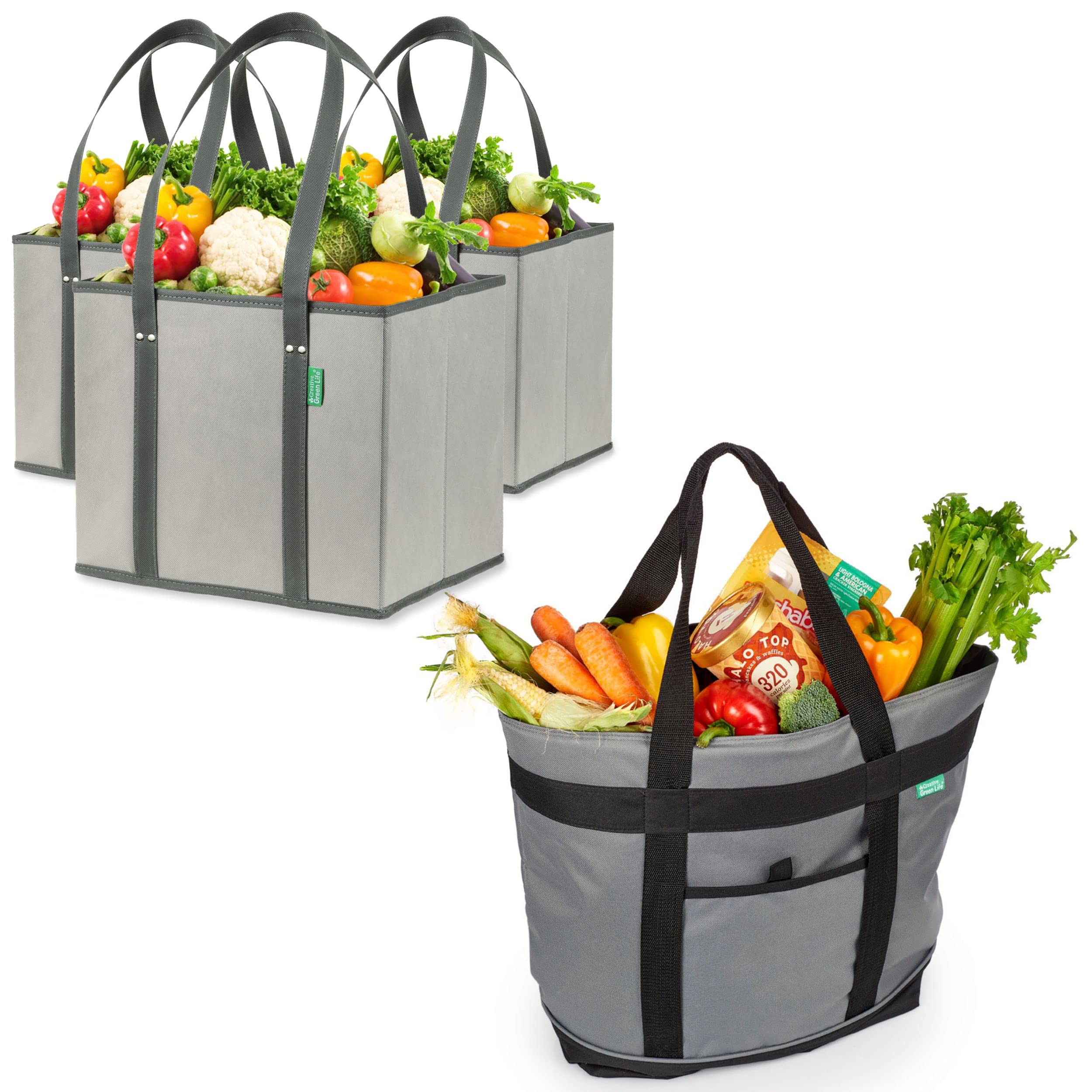 Eco-Friendly Reusable Grocery Box Bags & Insulated Cooler Bag Set - Perfect for Shopping, Picnics, and Outdoor Adventures