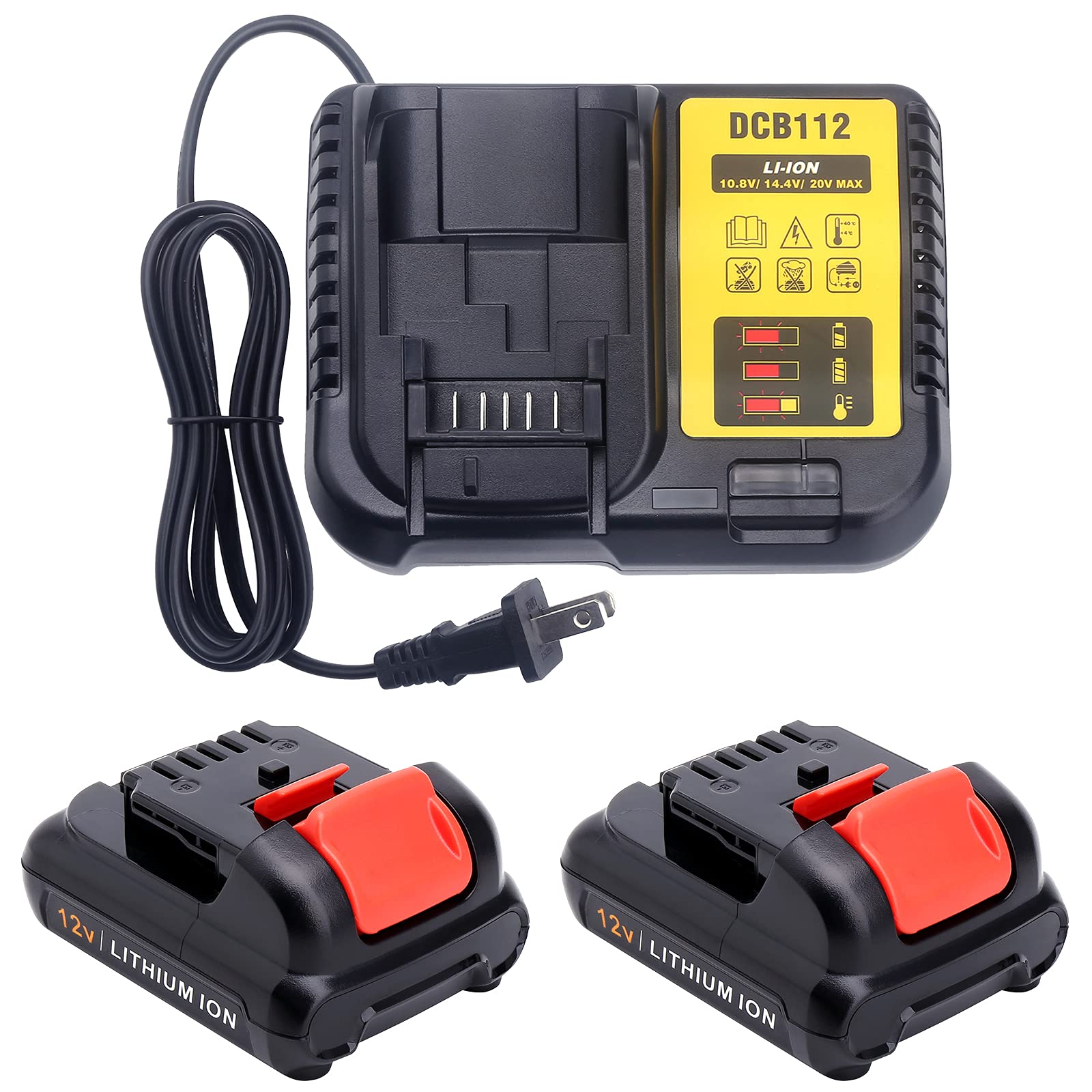 Elefly 12V Replacement Battery & Charger Kit for Dewalt Power Tools - Perfect for Drilling, Screwing & DIY Projects