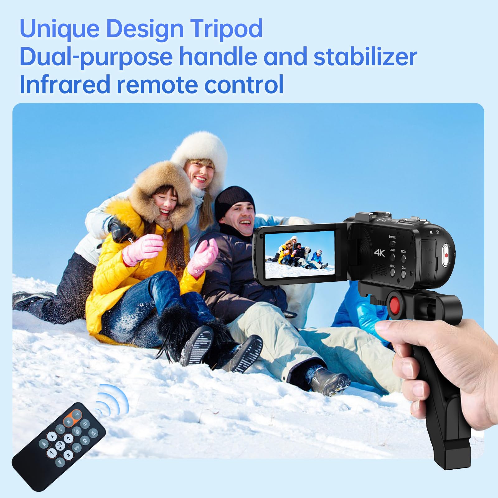 4K Vlogging Camera with 10X Optical Zoom & 120X Digital Zoom - 30MP Auto Focus Digital Camcorder with 3.0