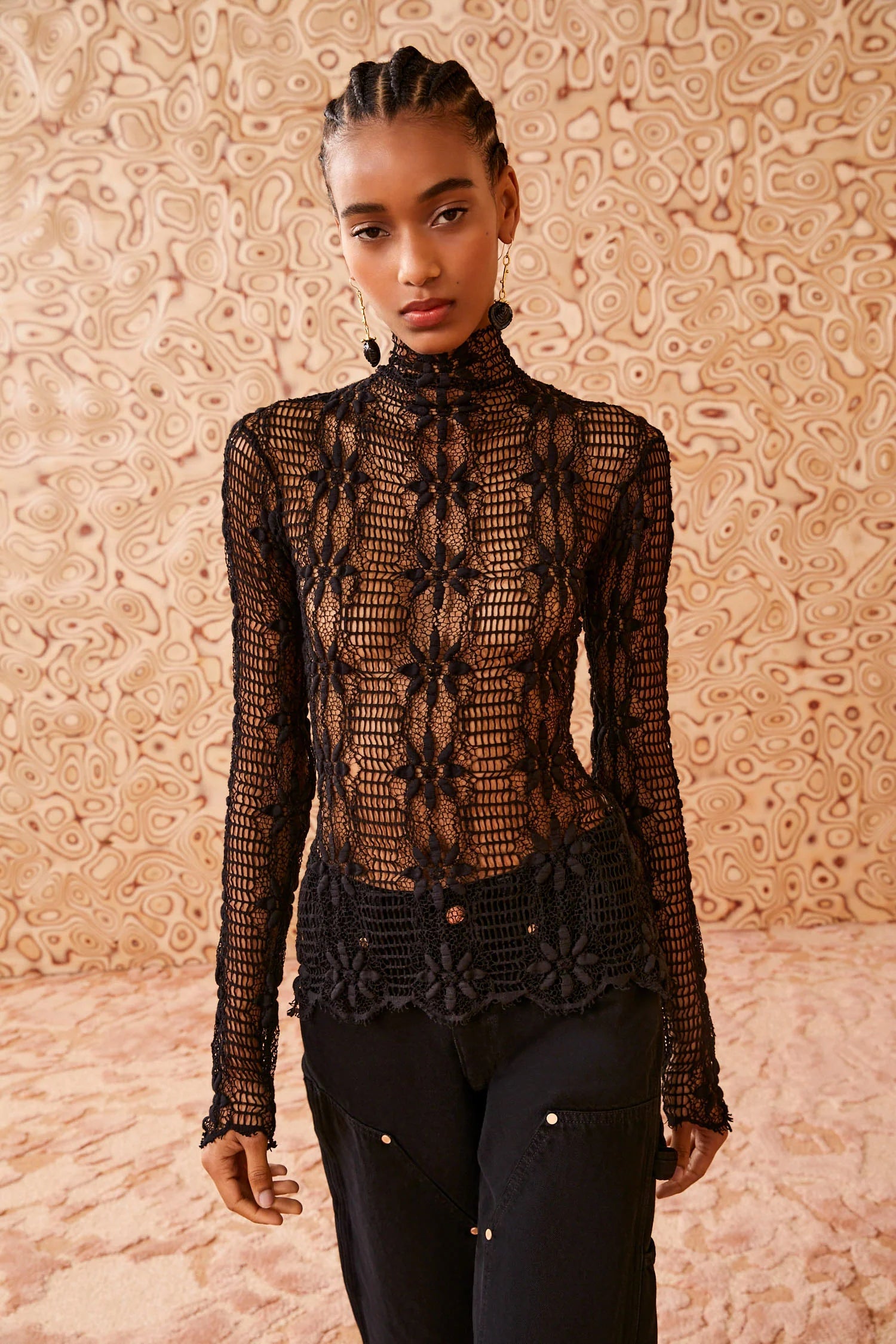 Amal Lace Top Black - Elegant Women's Fashion Blouse for Evening Parties & Date Nights
