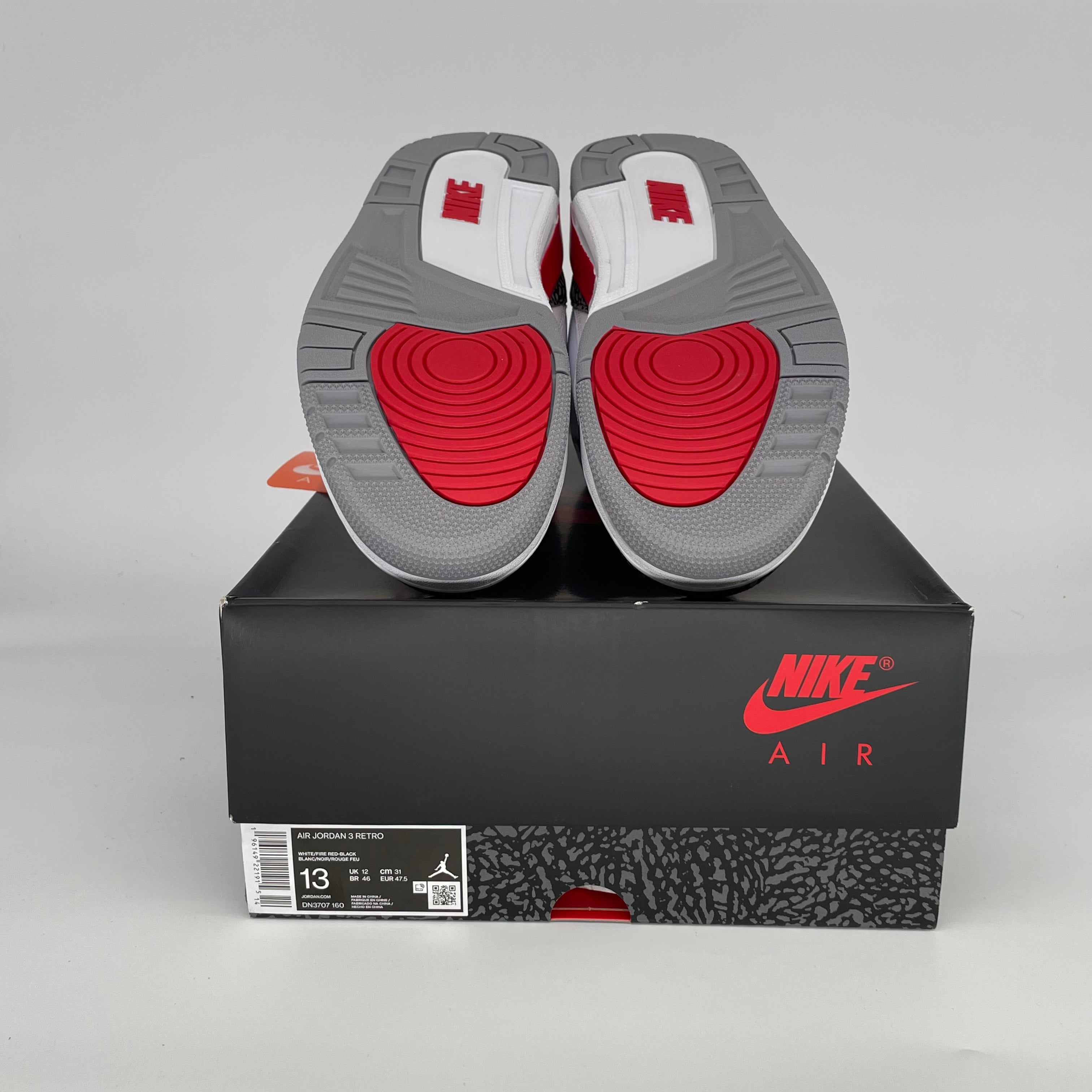 Air Jordan 3 Retro 'Fire Red' Men's Basketball Shoes Size 13 DN3707-160 - Perfect for Streetwear, Sneaker Collecting & Casual Wear
