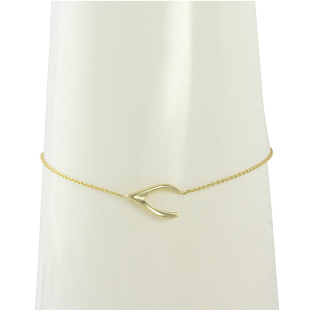 14K Gold Wishbone Bracelet for Women - Elegant Adjustable Charm Bangle for Good Luck & Positive Energy - Perfect for Gifts, Everyday Wear & Special Occasions