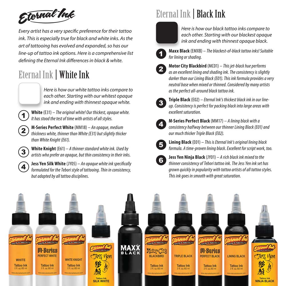 Eternal Ink White - Premium Permanent Ink for Tattoos, Art & Calligraphy - Ideal for Professional Tattoo Artists, DIY Projects & Creative Writing