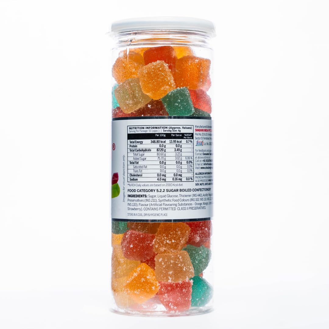 Shadani Assorted Fruit Jelly Soft Candy Box 200g (7.05oz) - Indian Special Sweet Mix - Perfect for Parties, Gifts & Dessert Snacking