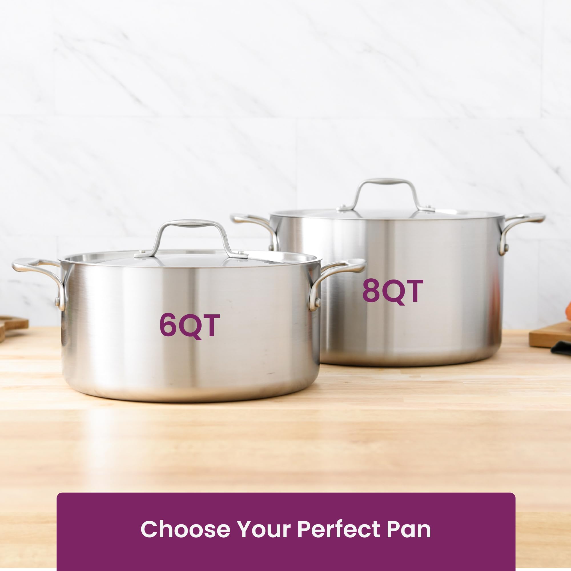 6 Quart Stainless Steel Stock Pot & Dutch Oven with Lid - Made in USA - Perfect for Soups, Stews, Pasta & Family Cooking