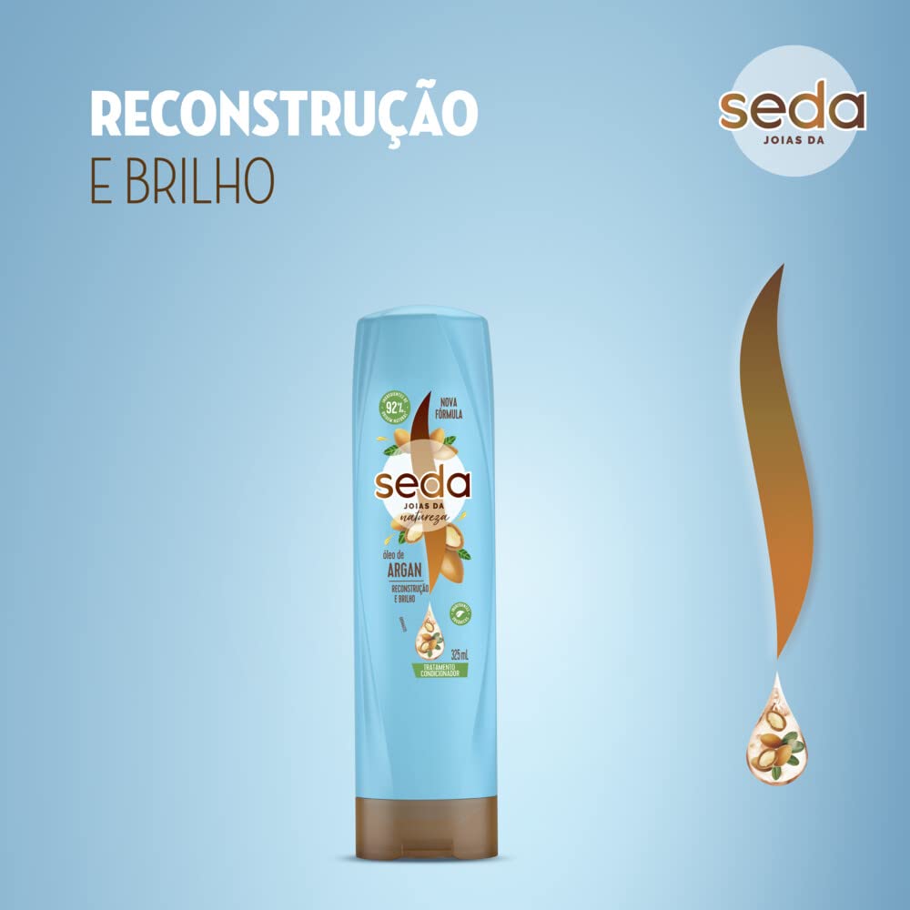 Seda Argan Bomb Collection Conditioner - 11 Fl Oz / 325ml - Hydrating & Nourishing Hair Treatment for Dry & Damaged Hair - Perfect for Daily Use & Salon-Quality Results at Home