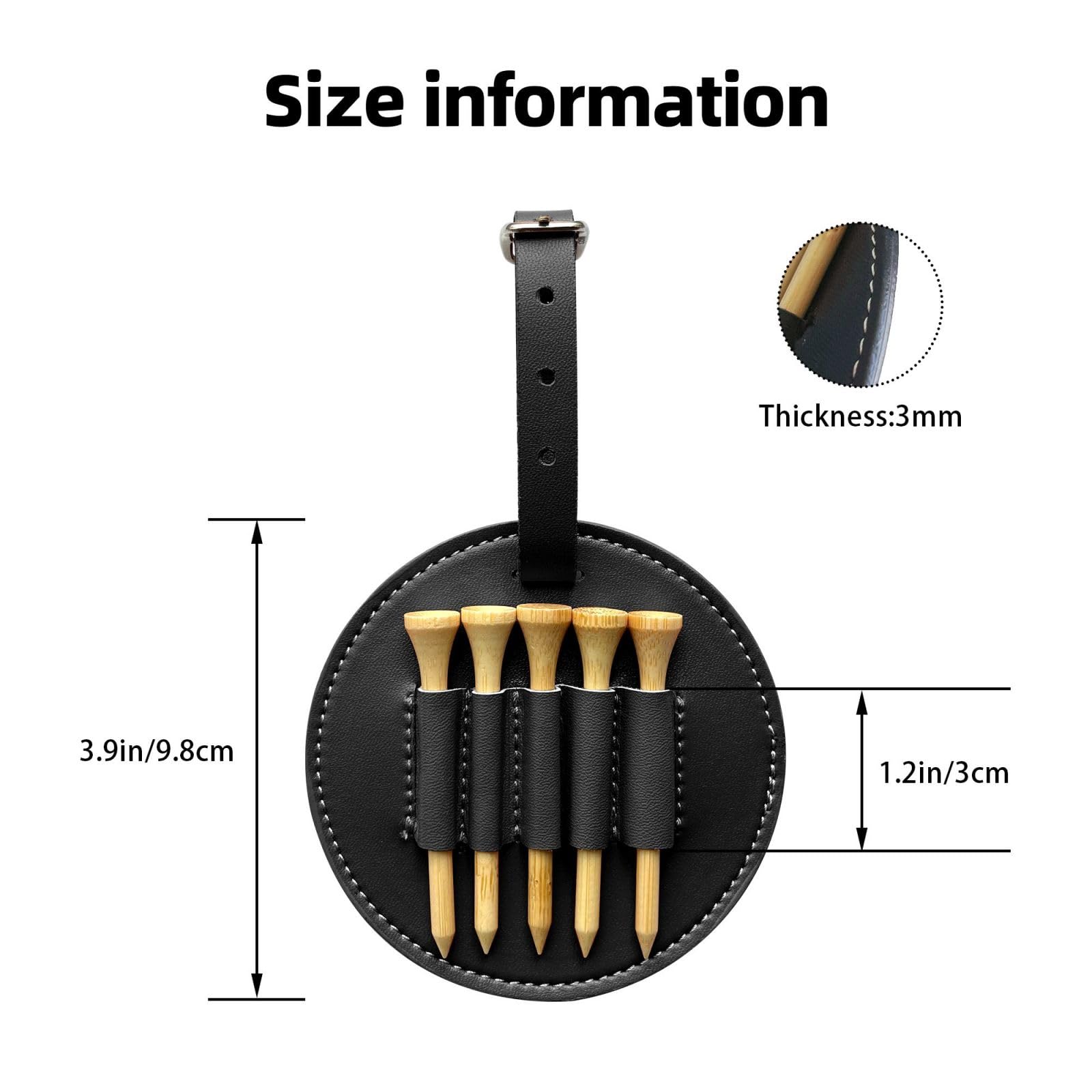 Premium Jamaican Flag Black Golf Tees Organizer Bag - Durable Sports Accessory with Belt Clip & Metal Button - Perfect for Golf, Tennis, Court & Outdoor Activities - Portable Protective Case for Tees & Small Gear