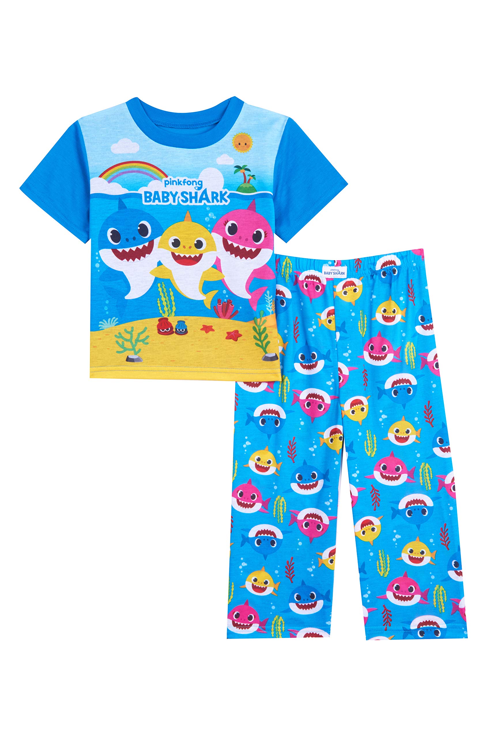 Baby Shark Boys' 2-Piece Pajama Set - Soft Cotton Sleepwear for Toddlers & Kids - Perfect for Bedtime, Lounging & Family Matching Outfits