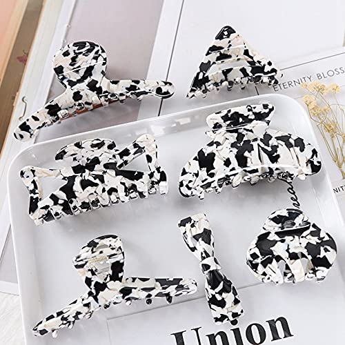 Stylish COSYOO Acetate Hair Claw Clips Set of 7 - Large Non-Slip Strong Hold Hair Clips with Interlocking Teeth for Women - Perfect for Shower, Styling & Everyday Fashion Accessories