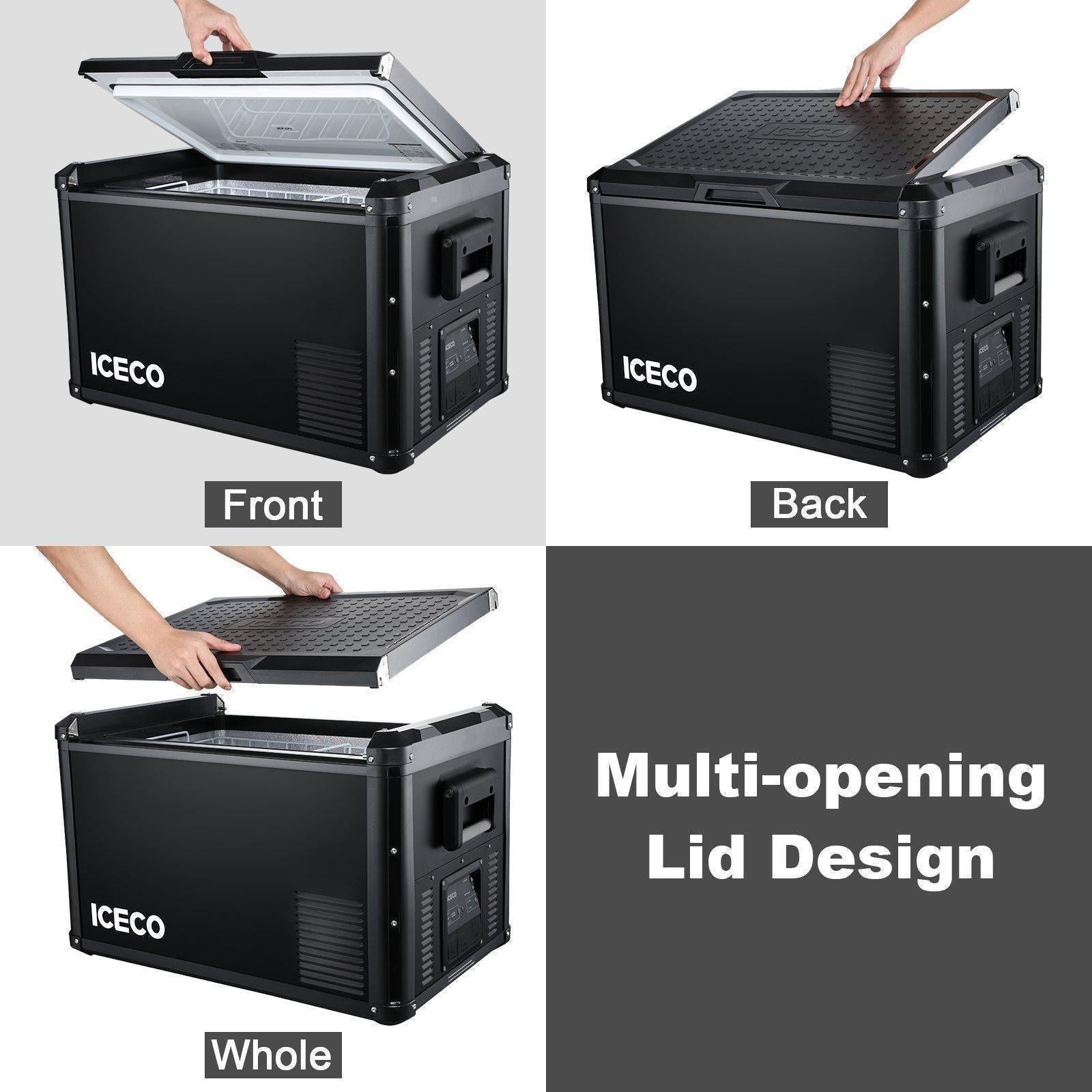 ICECO VL45ProS 47.5QT Single Zone Portable Refrigerator Freezer for Camping, Road Trips & Outdoor Adventures - Compact Car Fridge for Food, Drinks & Medication Storage