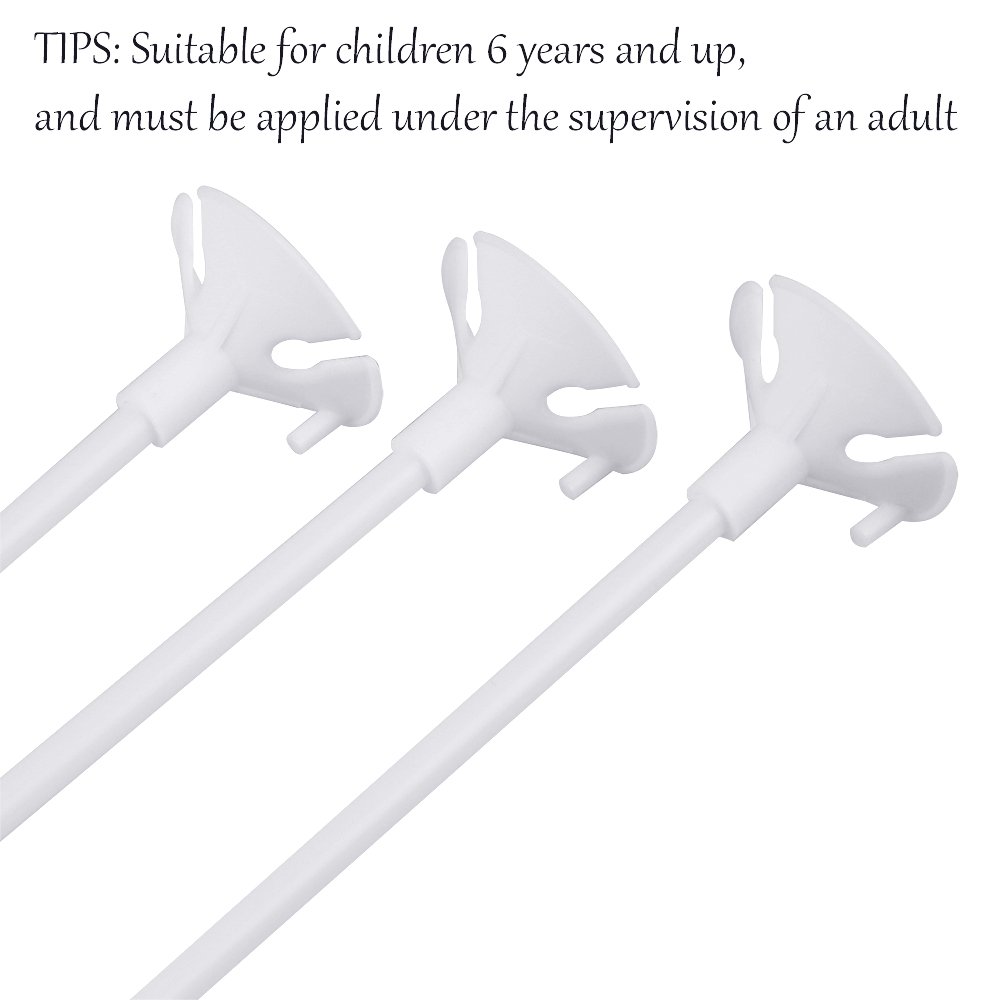 100 Pieces White Balloon Sticks with Holder Cups - Balloon Accessories for Wedding, Birthday Party, Baby Shower & Home Decor | Perfect for Balloon Arches, Centerpieces & Party Backdrops