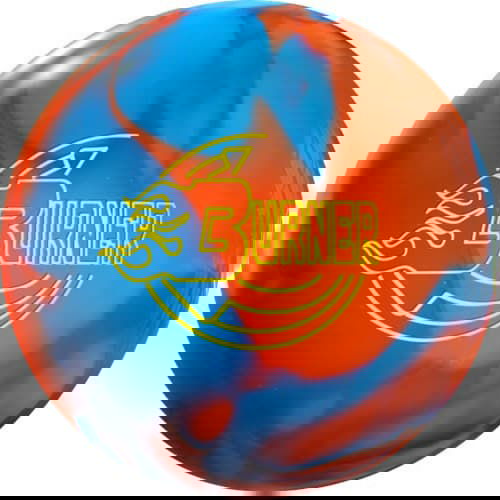 900Global Burner Solid Orange/Teal Bowling Ball - High Performance Reactive Resin for Hook Potential | Perfect for League Play & Tournament Competition