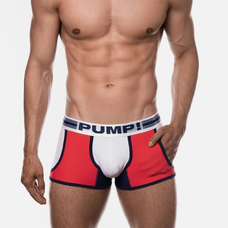 PUMP! Academy Jogger Boxer Briefs - Breathable Mesh Underwear for Men, Comfortable Athletic Boxer Shorts with Elastic Waistband - Ideal for Running, Gym Workouts & Everyday Wear (Red)