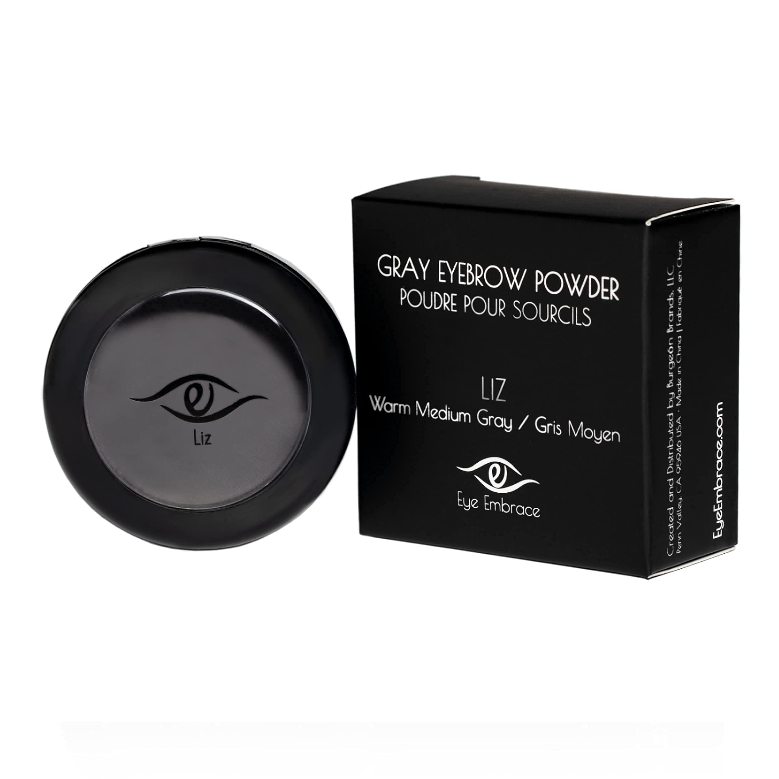 Eye Embrace Liz: Medium Gray Eyebrow Pencil & Powder Kit - Natural Looking Brows for Everyday Makeup & Professional Styling