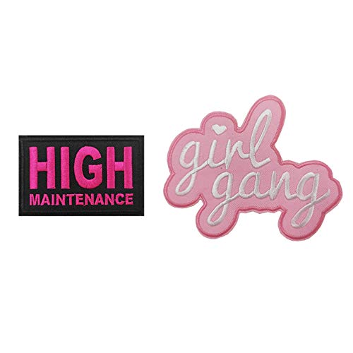 Cute Girl Gang High Maintenance Embroidered Iron-On Patch for Jackets, Bags & DIY Crafts - Fun Fashion Accessory for Teens & Women