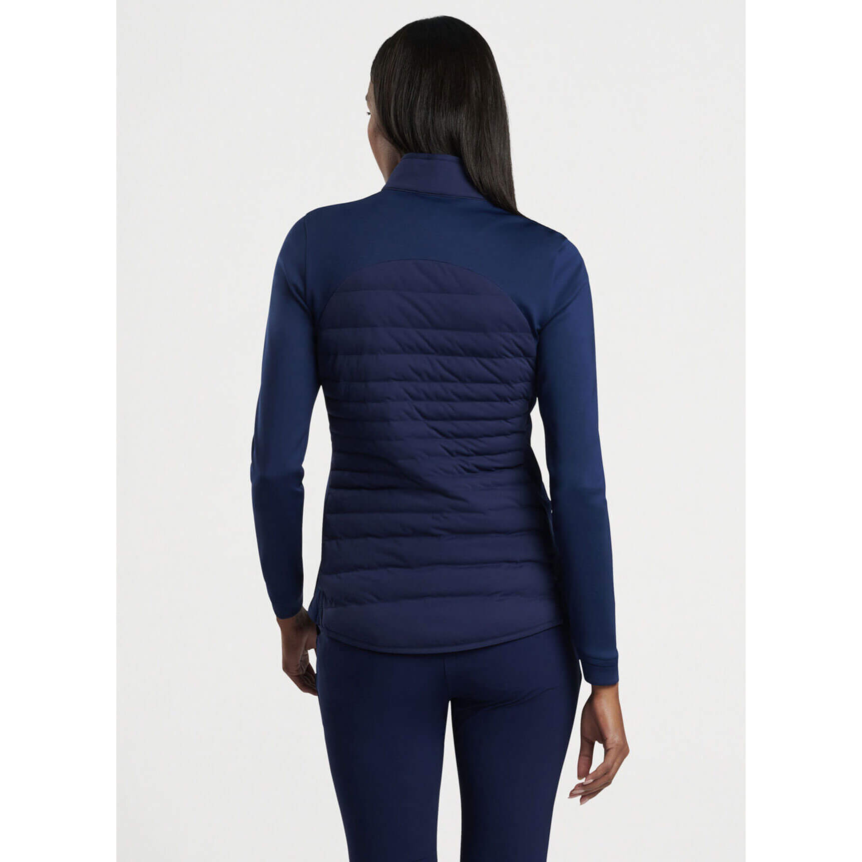 Peter Millar Women's Merge Hybrid Jacket - Lightweight Water-Resistant Windbreaker for Golf, Travel & Outdoor Activities (Navy Blue)