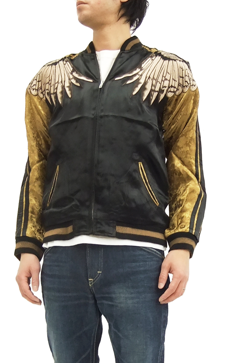 Men's Japanese Souvenir Jacket - Hanatabi Gakudan Owl Design Sukajan Bomber | Vintage Asian Streetwear Fashion | Perfect for Cosplay, Harajuku Style & Urban Outfits