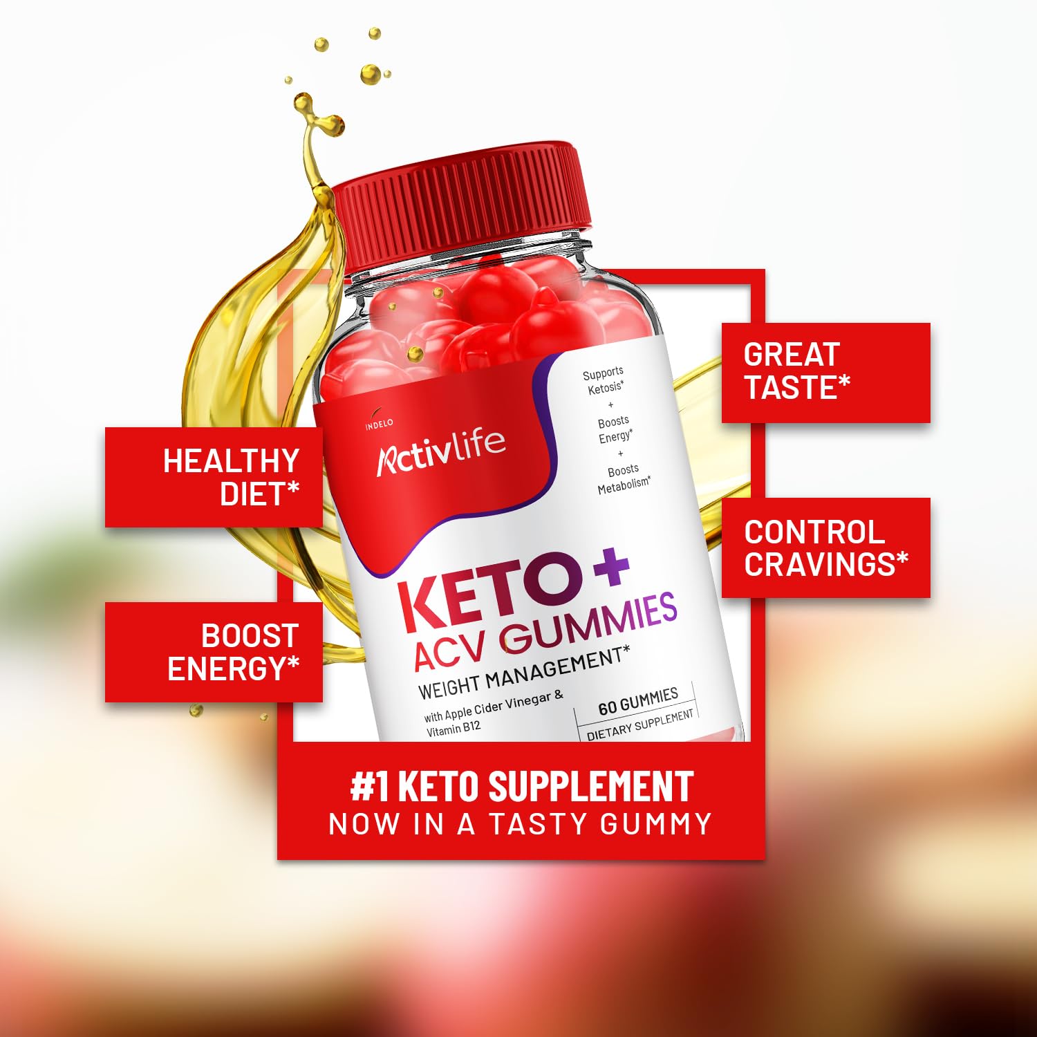 ActivLife Keto ACV Gummies - Apple Cider Vinegar Weight Management Supplement with 1000mg Advanced Formula (3 Pack - 180 Gummies) for Energy Boost & Digestive Health | Supports Ketosis & Healthy Lifestyle