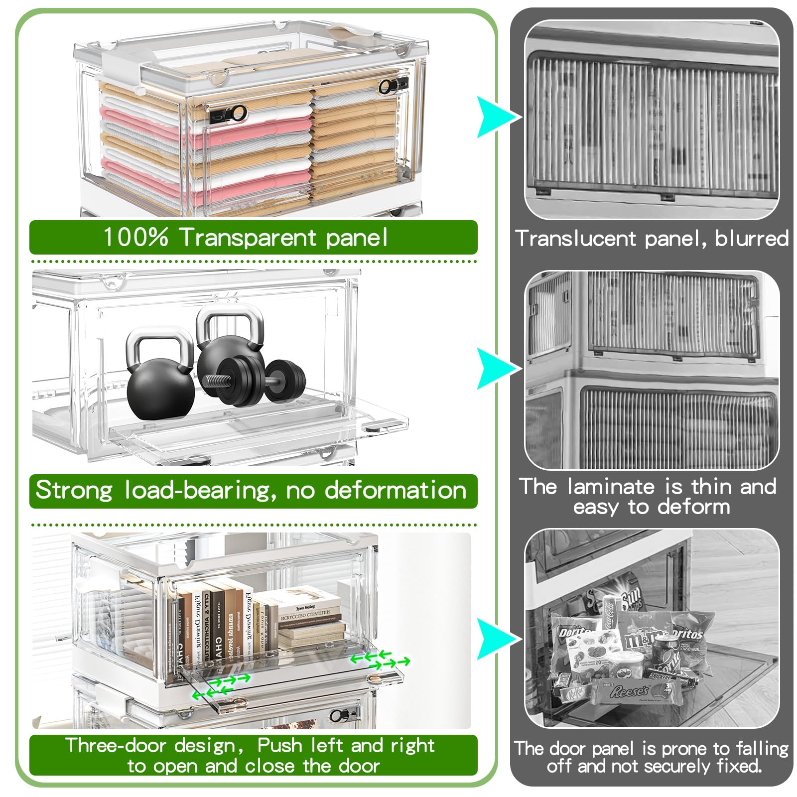 Clear Stackable Storage Bins with Lids & Wheels - 144QT for Home & Dorm Organization
