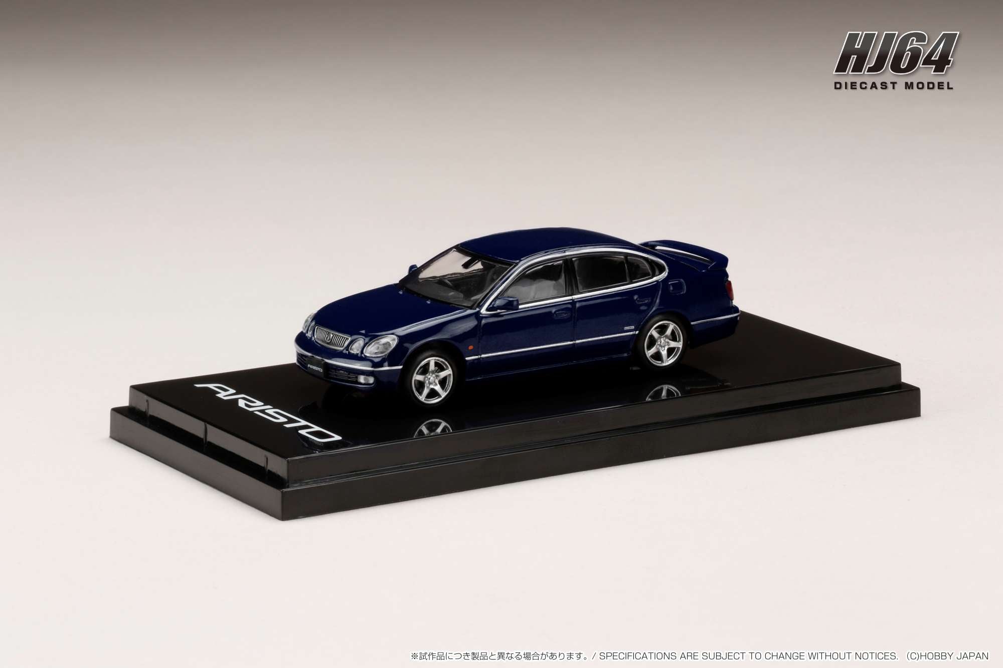 1:64 Toyota Aristo V300 Vertex Edition Early Version Dark Blue Mica Diecast Model Car - Collectible Japanese Hobby Toy for Display & Racing Scenes