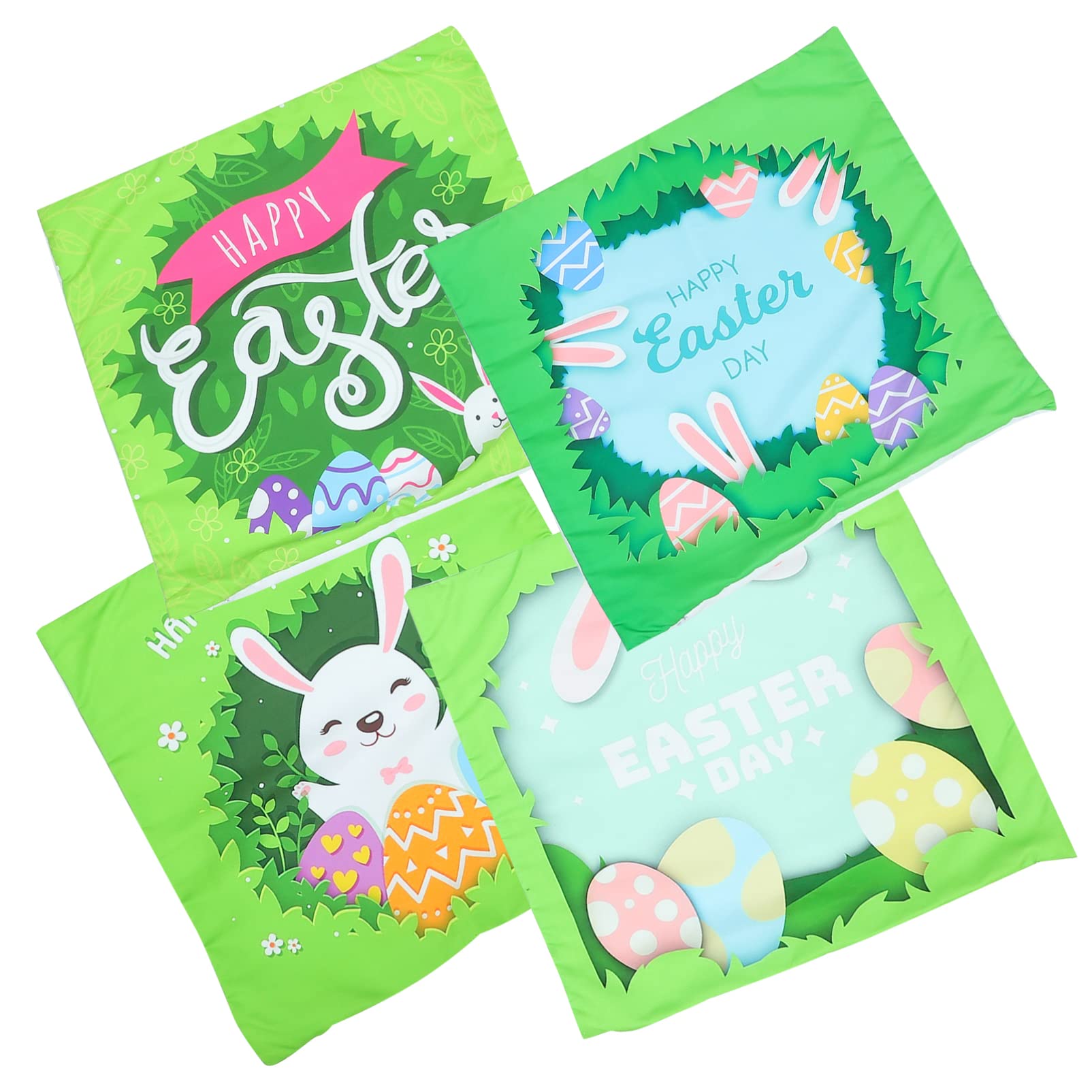 Bestoyard 4-Piece Easter Bunny Pillow Covers Set - Decorative Throw Pillowcases for Sofa, Couch & Home Decor - Cute Easter Bunny Pattern Cushion Covers for Living Room, Bedroom & Seasonal Holiday Decorations