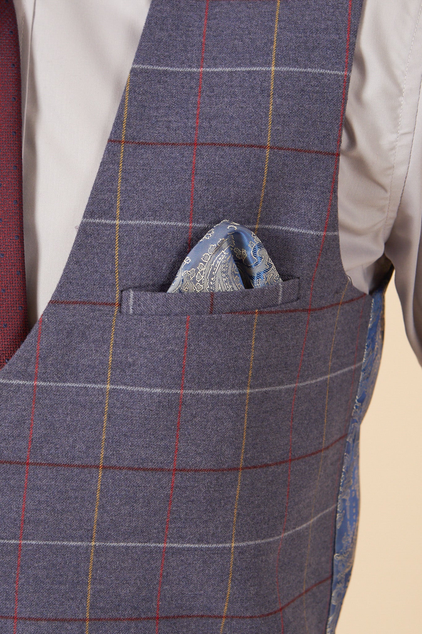Drake Sky Blue Check Three-Piece Suit for Men | Formal Business Attire | Wedding, Office & Special Occasion Wear