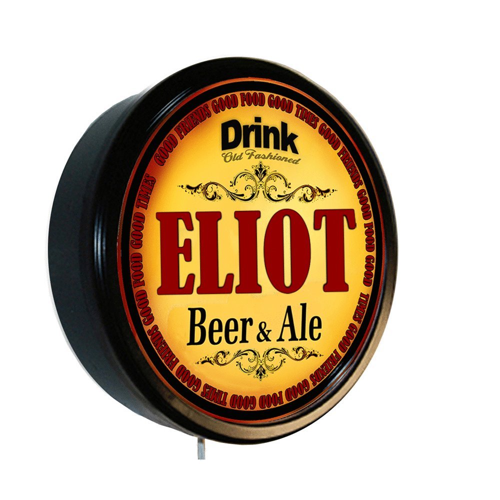 Vintage Eliot Beer and Ale Cerveza Lighted Wall Sign - Retro Bar Decor for Pub, Man Cave, or Home Brewery - Perfect for Beer Lovers and Collectors
