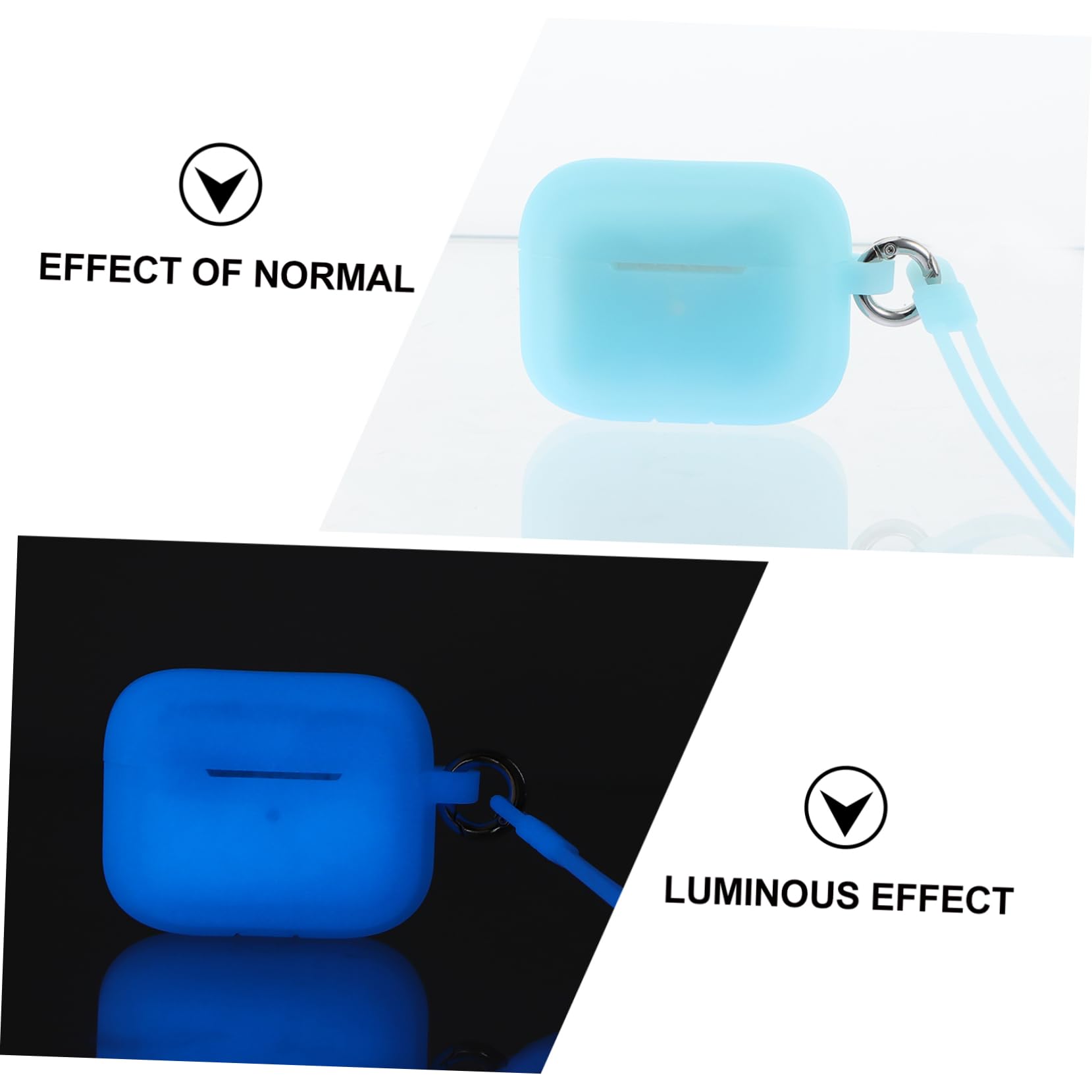 Veemoon 1 PC Glow in The Dark Silicone Earbud Case Cover - Protective Headphone Accessory for AirPods & Wireless Earbuds | Perfect for Night Runs, Gym Workouts & Travel