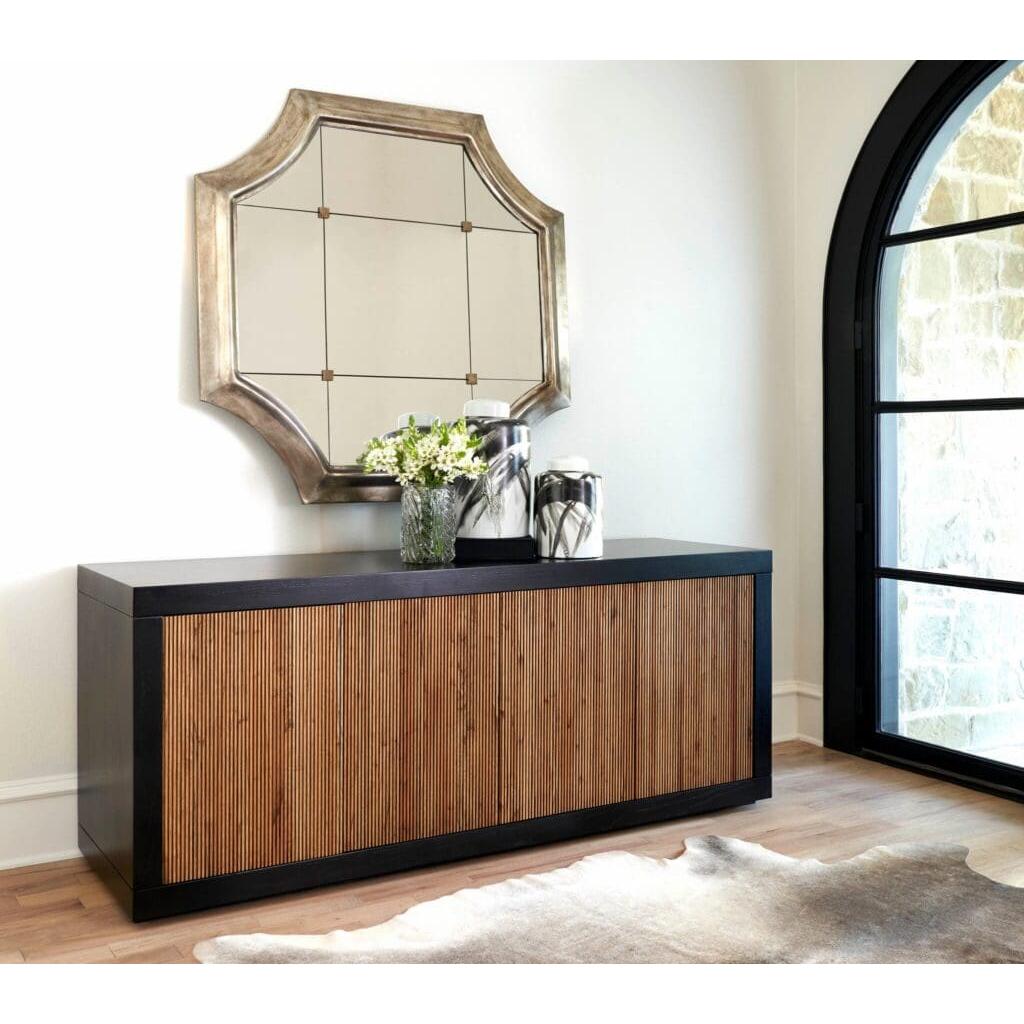 Cyan Design 11752 Belluno Credenza - Medium Brown & Black Wooden Sideboard | Perfect for Living Room Storage, Dining Room Buffet & Entryway Console Table