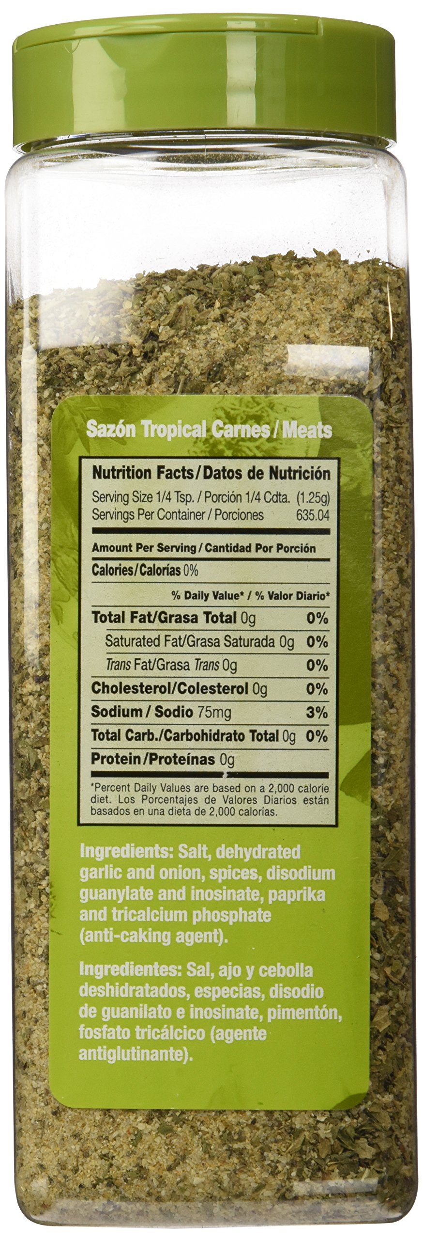 Badia Sazon Tropical Seasoning - 1.75 lb Zesty Spice Blend for Meats, Poultry & Seafood | No MSG, Gluten-Free | Perfect for Grilling, Roasting & Latin Cuisine