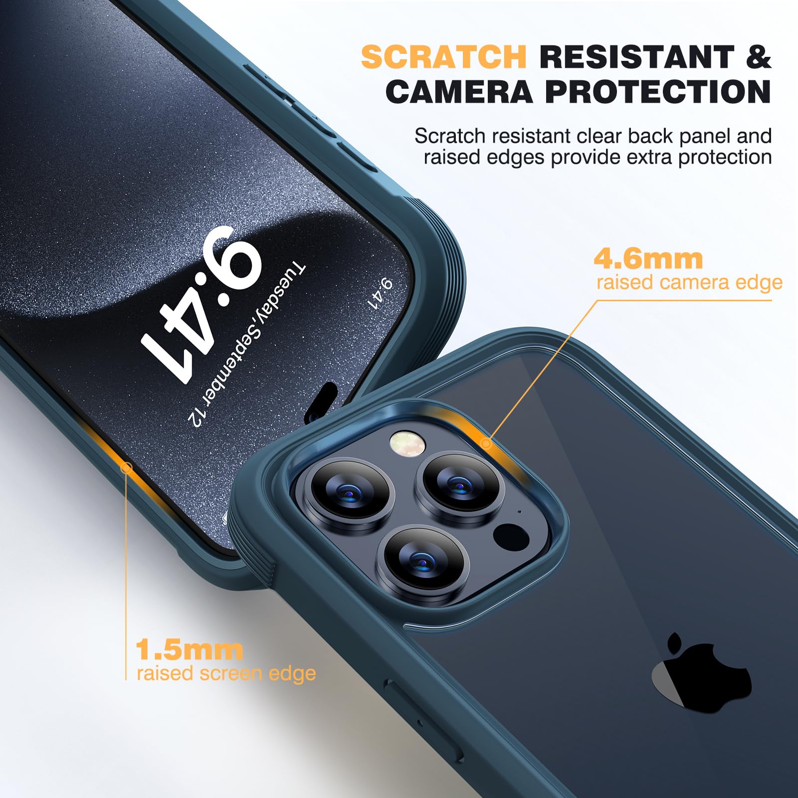 Diaclara Rugged iPhone 15 Pro Case 6.1