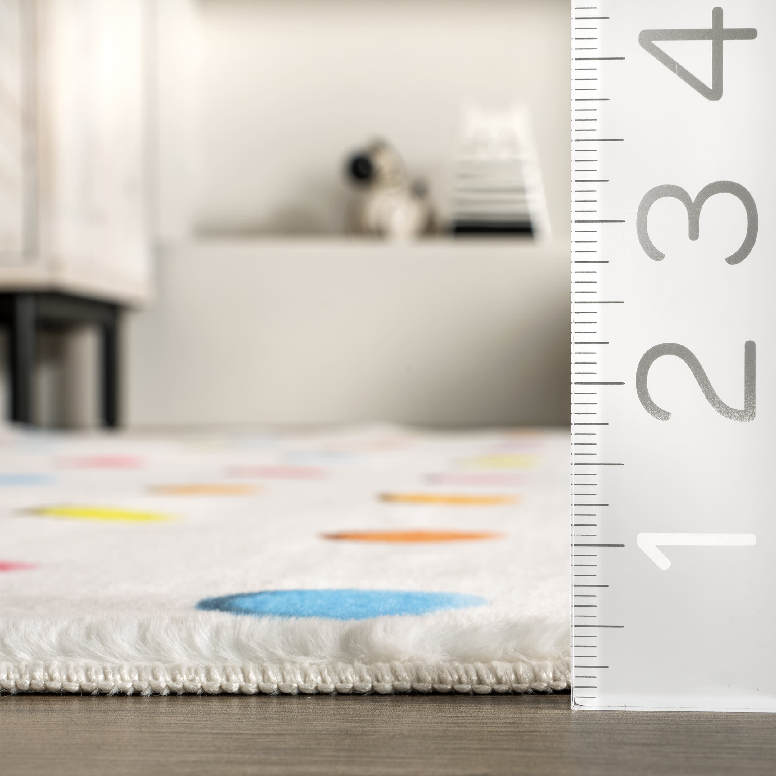Aviva Kids Washable Dotted Rug - Colorful Non-Slip Play Mat for Nursery, Bedroom & Playroom | Soft & Durable Floor Carpet for Toddlers