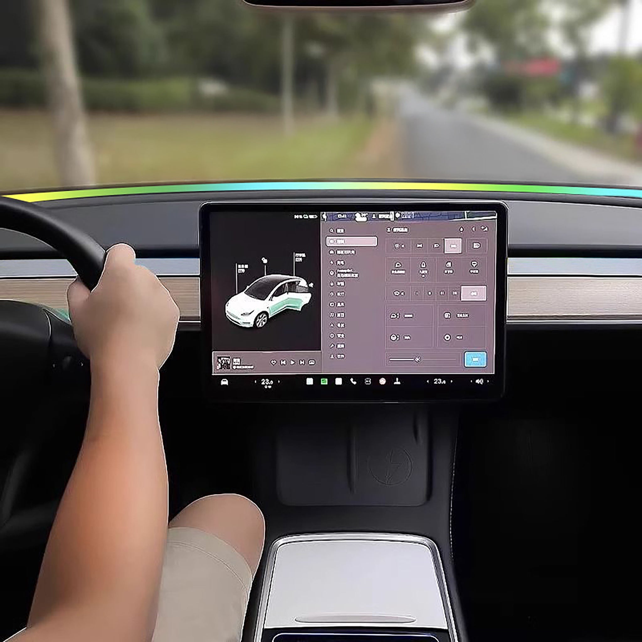 Custom Fit LED Ambient Neon Light for Tesla Model 3 & Model Y - Premium Interior Car Lighting for Mood Enhancement & Night Driving