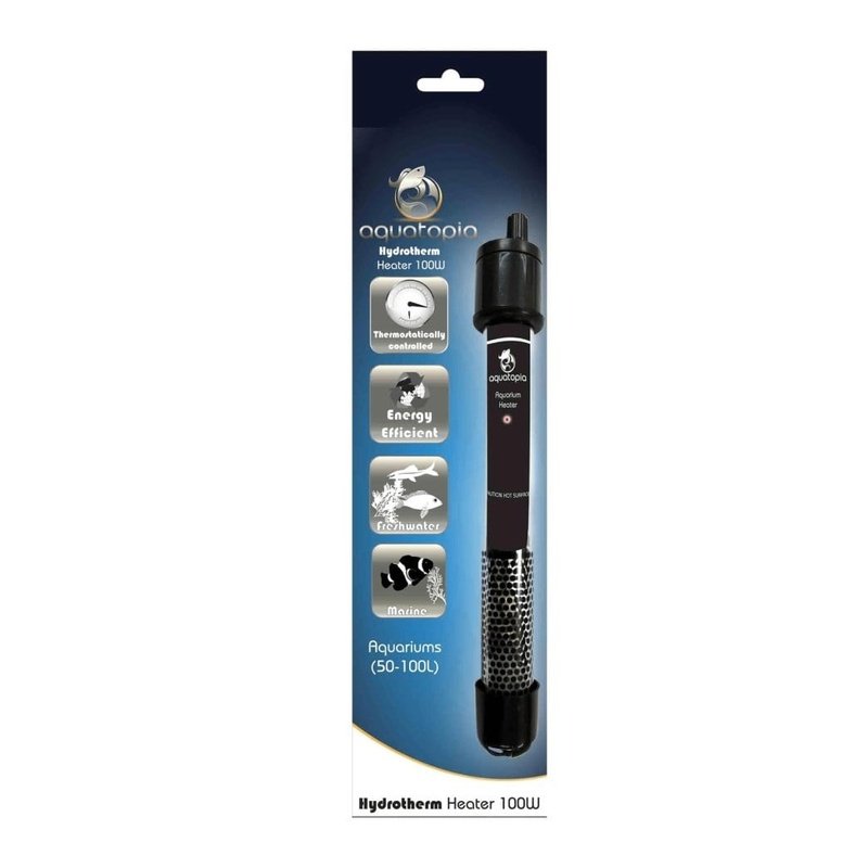 Aquatopia Hydrotherm 100W Submersible Aquarium Heater - 27cm for 50-100L Fish Tanks | Perfect for Tropical Fish, Betta & Saltwater Aquariums