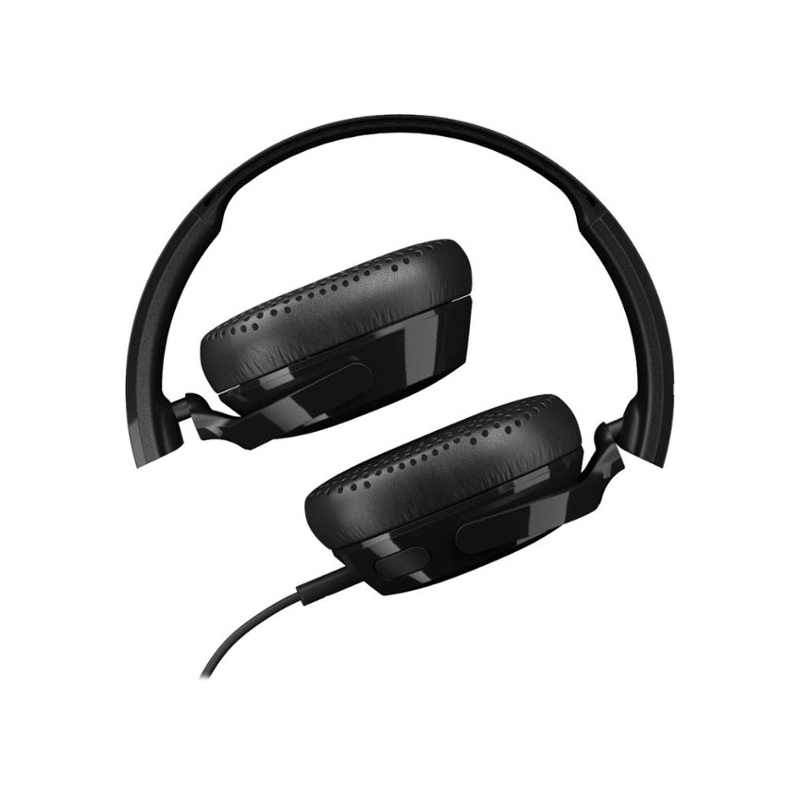 Skullcandy RIFF On-Ear Wired Headphones with Mic - Black | for Music, Gaming & Work Calls