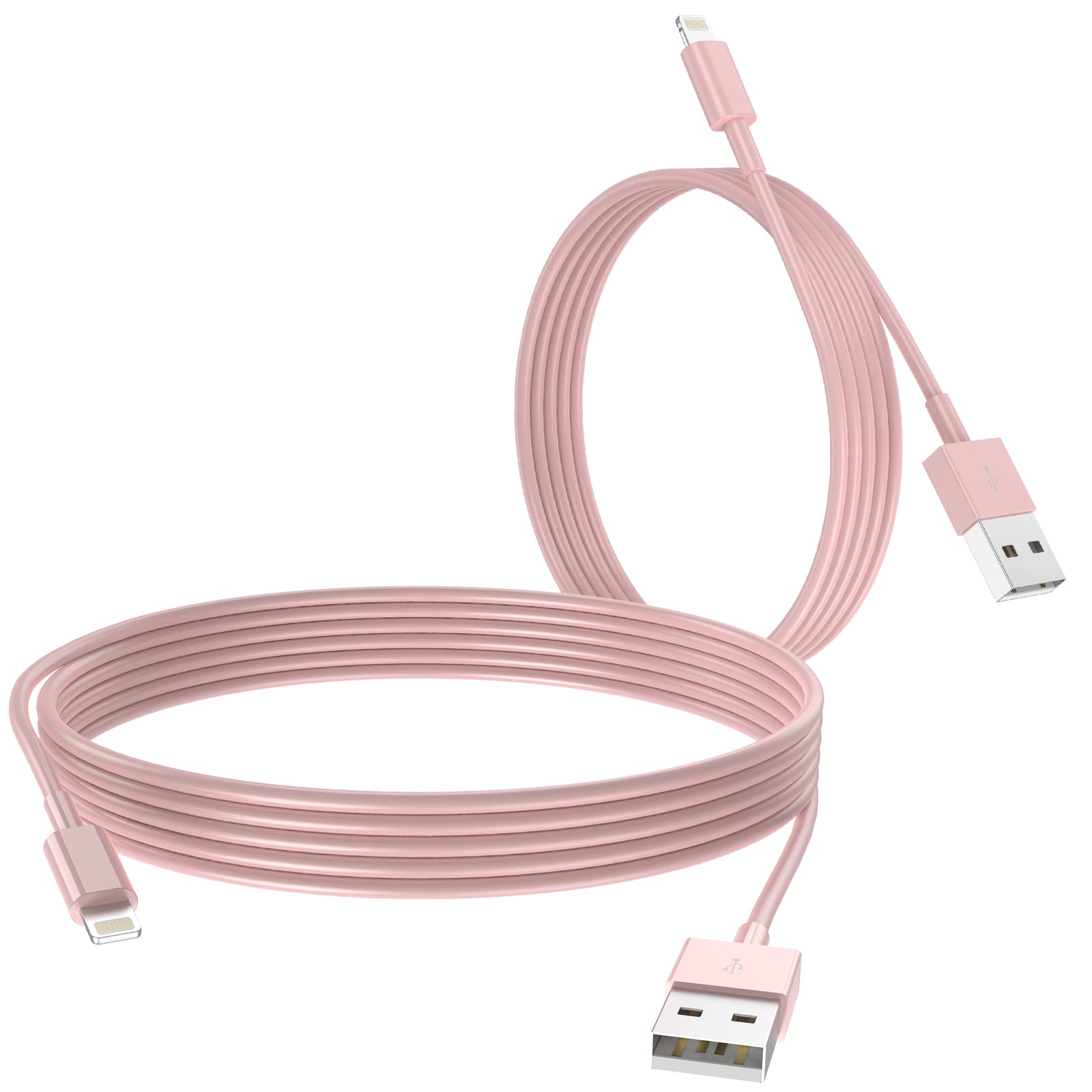 Original Apple MFi Certified USB to Lightning Cable 2-Pack (6Ft) - Fast Charging Cord for iPhone 11/11 Pro/11 Max/X/XS/XR/XS Max/8/7/6/5S/SE - Pink | Perfect for Home, Office & Travel Charging