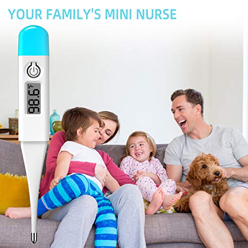 Fast & Accurate Digital Thermometer for Oral, Armpit & Rectal Use - Instant Body Temperature Reading for Adults, Kids & Babies - Perfect for Home, Travel & Medical Use