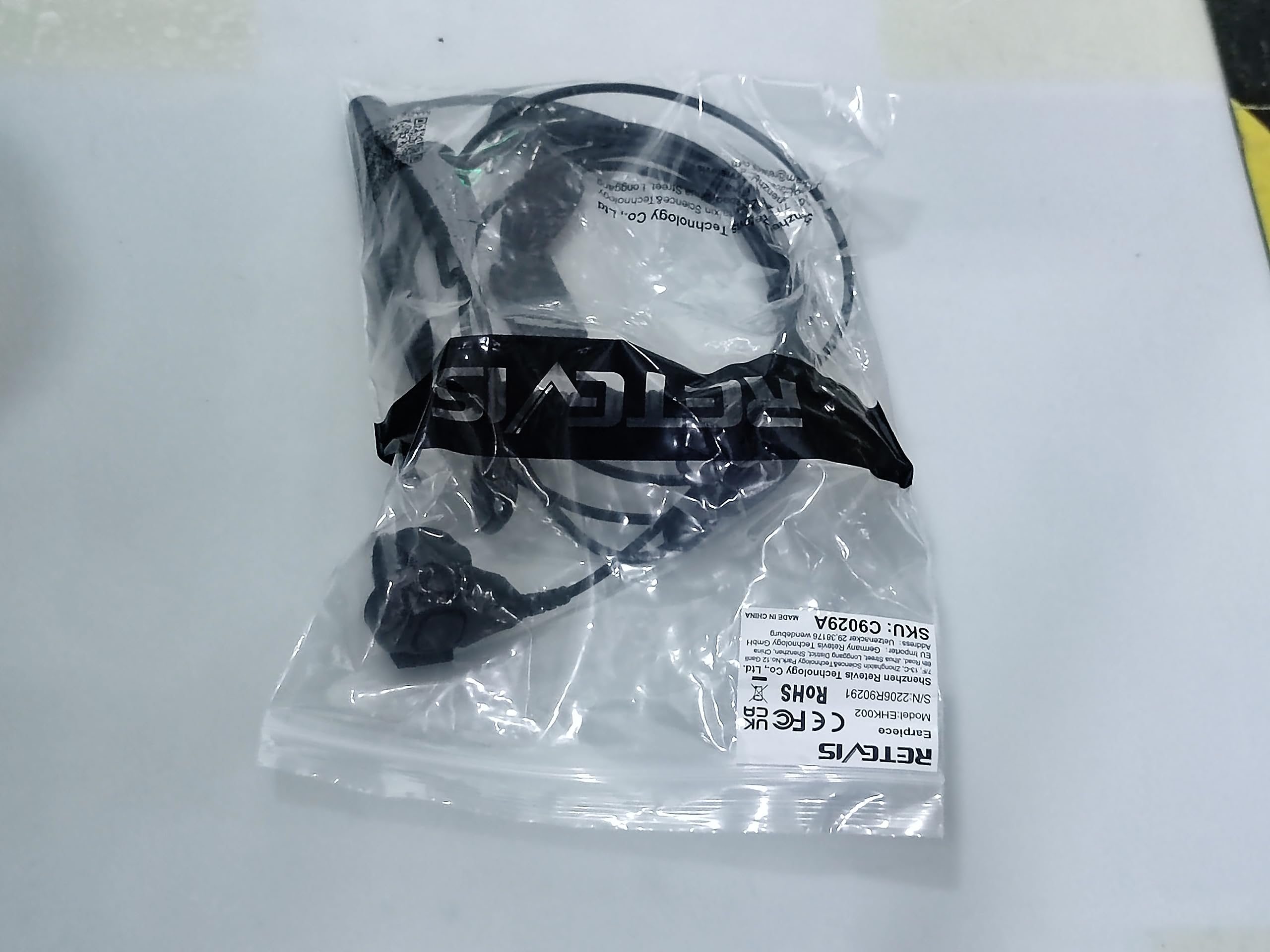 Retevis 2-Pin Walkie Talkie Earpiece Headset - Behind-the-Head Design with Finger PTT Button - Compatible with RT24 RT22 RT27 RT21 RT1 RT3S RT5 RT5R RT7 Kenwood WOUXUN HYT Radios (2 Pack) - Perfect for Security, Construction, and Event Staff Communication