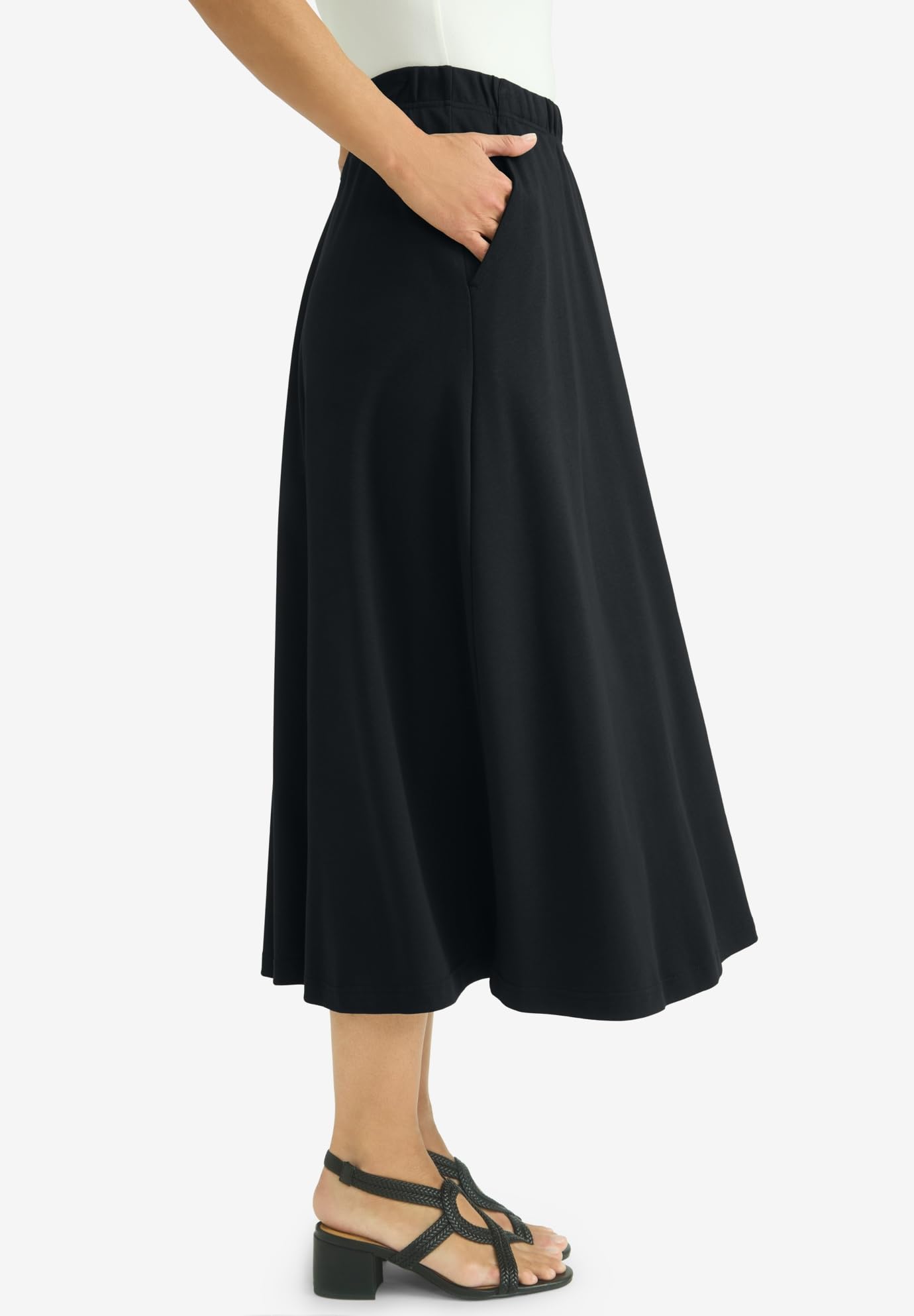 Jessica London Plus Size Soft Midi Skirt for Women - Comfortable & Stylish for Work & Casual