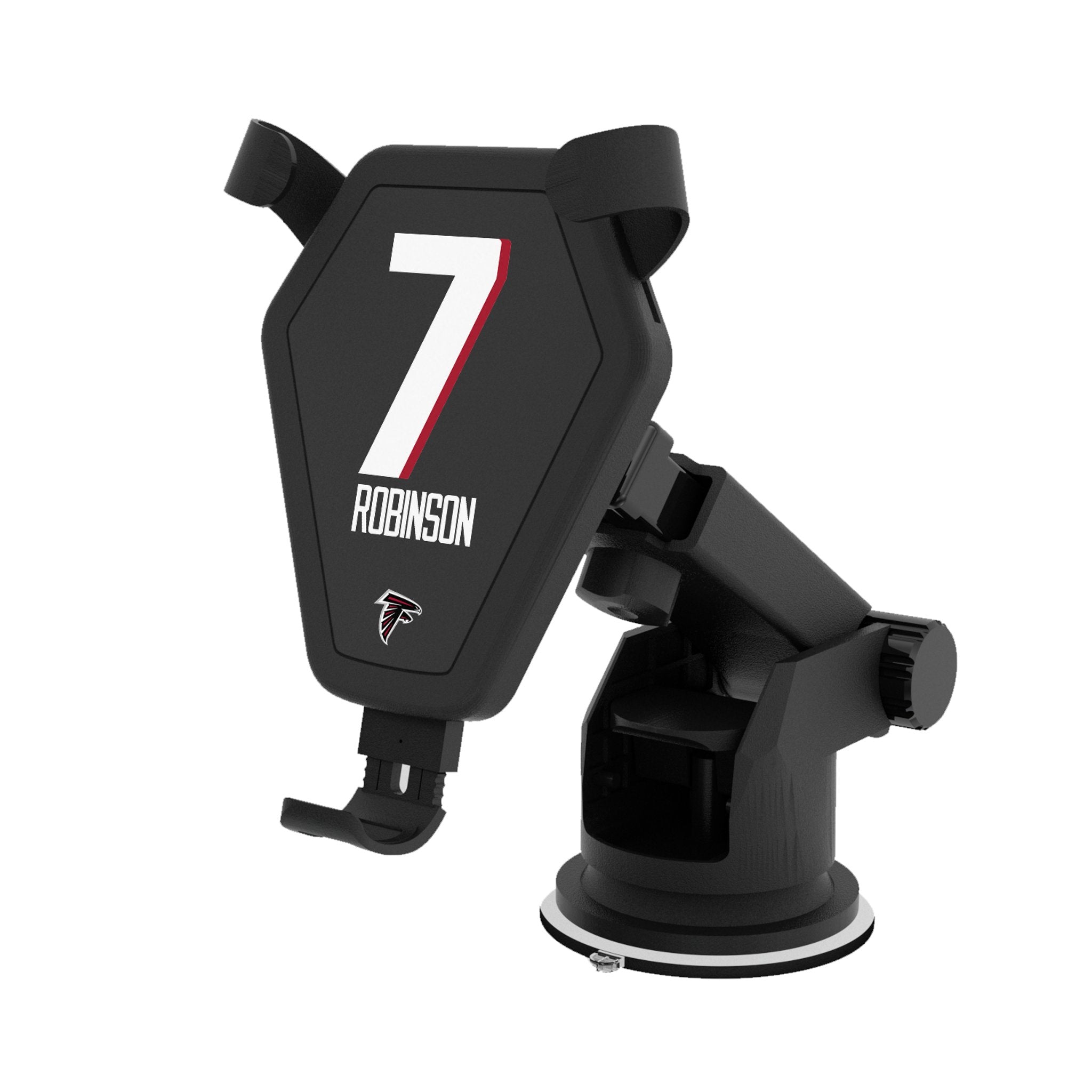 Bijan Robinson Atlanta Falcons 7 Wireless Fast Car Charger - 15W Qi-Certified Phone Charger for iPhone & Android - Perfect for Road Trips & Commuting