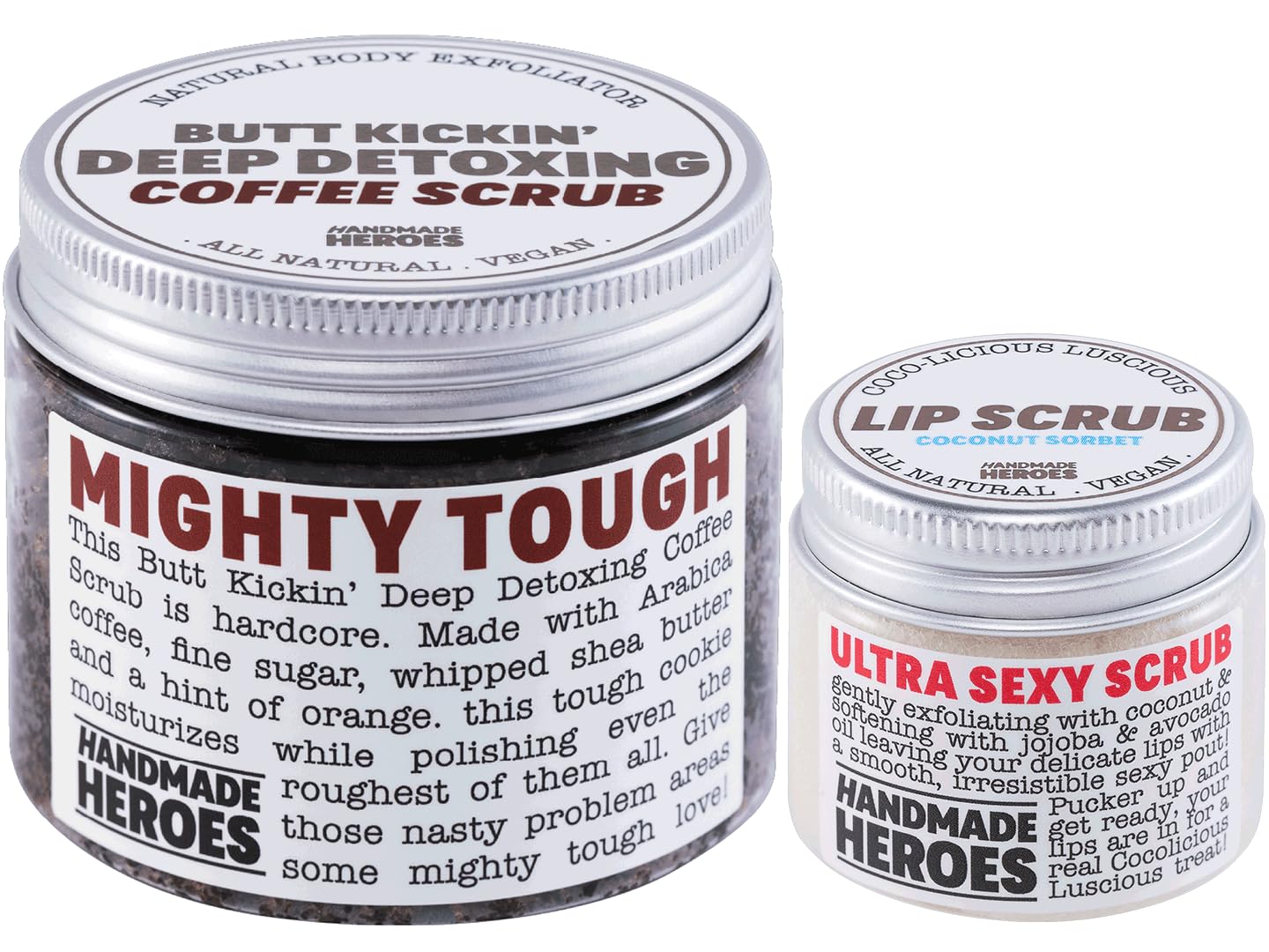 Natural Vegan Coffee Scrub Bundle for Feet, Body & Lips - Exfoliating Skin Care by Handmade Heroes | Perfect for Spa Day, Dry Skin Treatment & At-Home Self Care