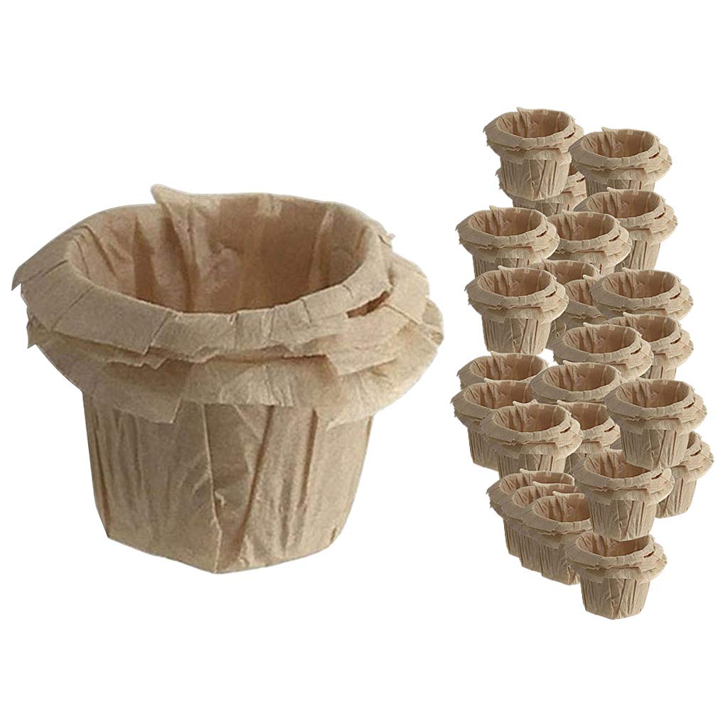Baoblaze 100-Pack Unbleached Coffee Filter Paper for K-Cup Replacements | Disposable Coffee Dripper & Strainer | Eco-Friendly Natural Paper Filters for Home, Office & Camping Brewing