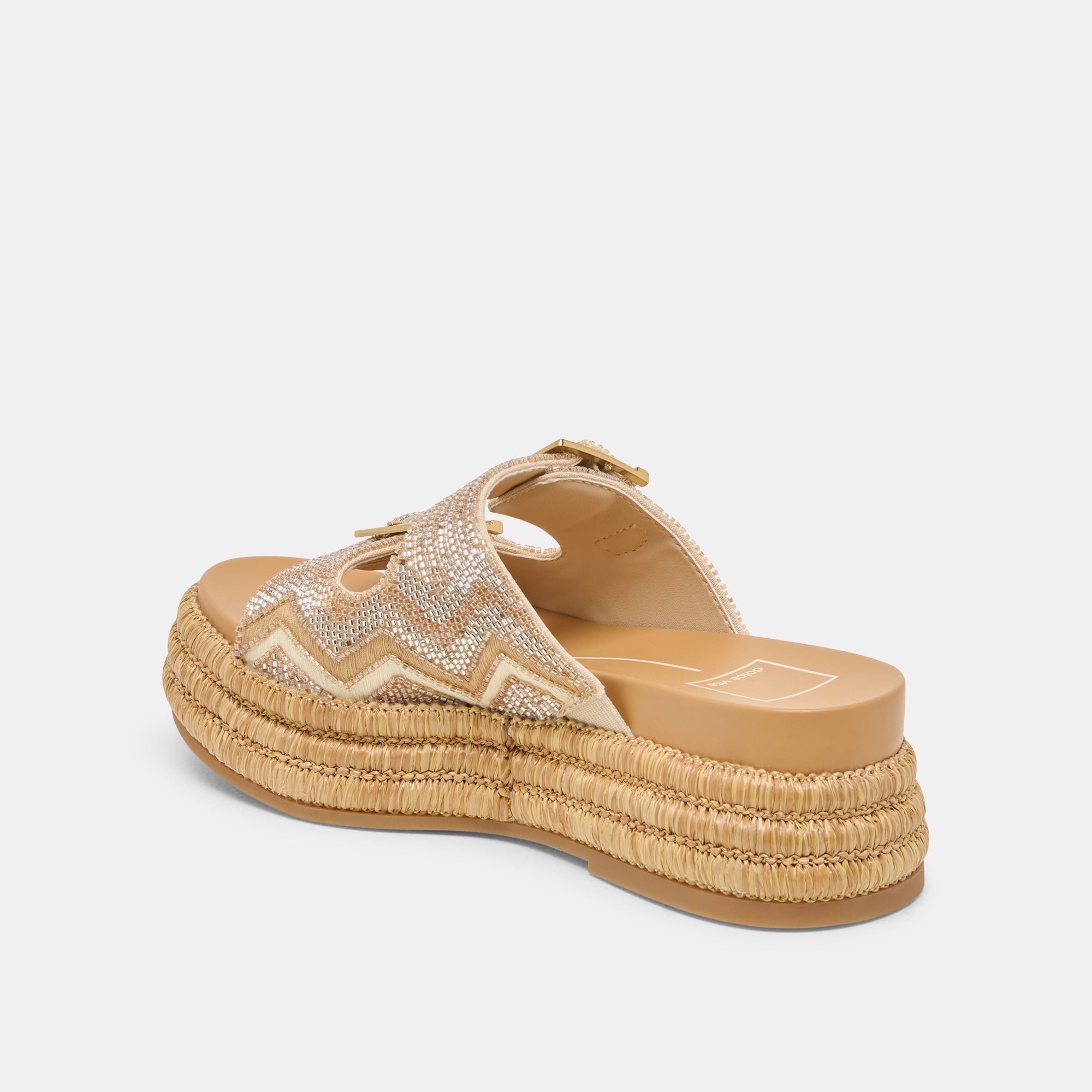 WIXIE Women's Gold Beaded Sandals - Stylish Multi Bead Design for Summer, Beach, and Casual Outings