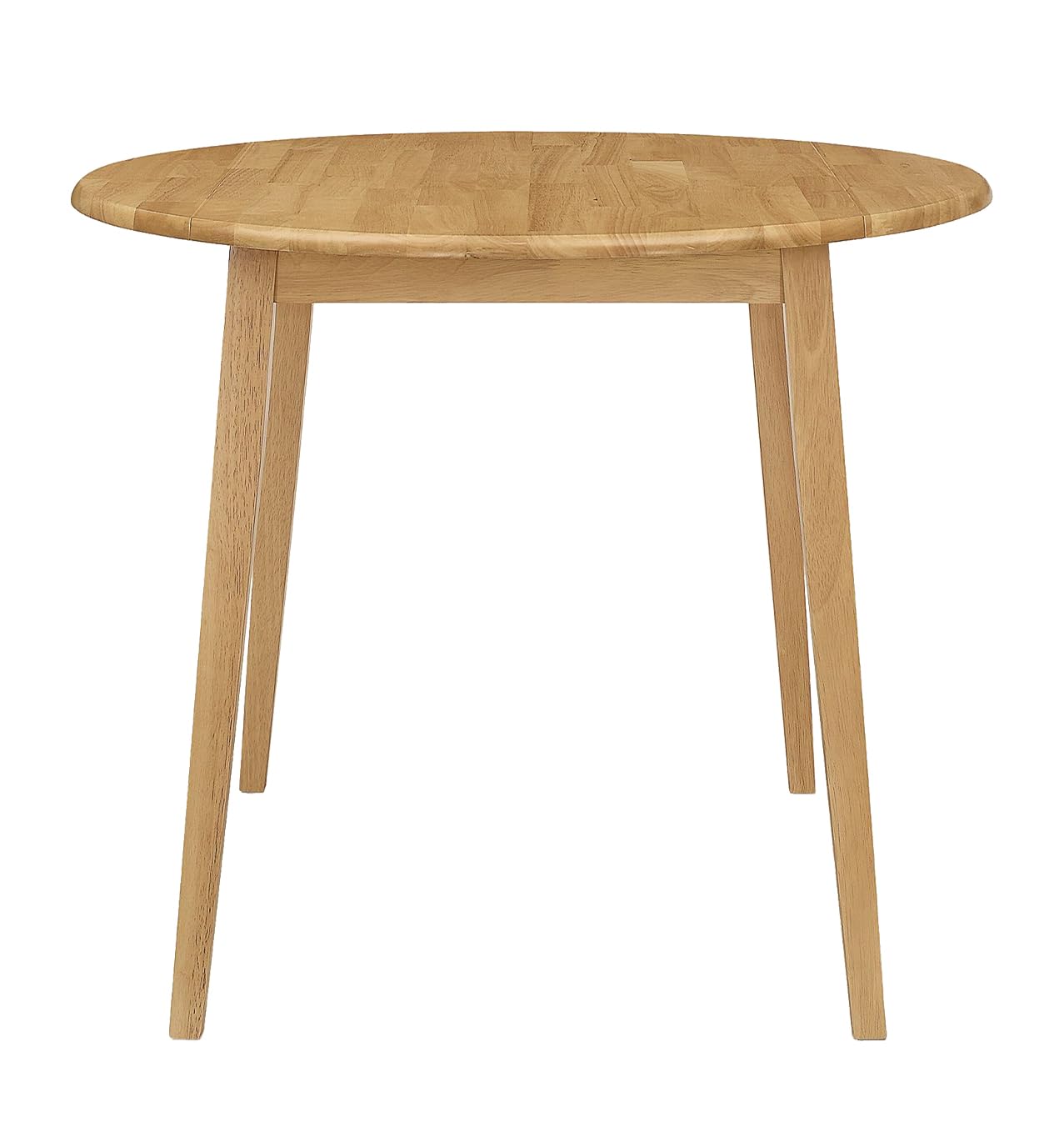 Hallowood Ledbury Small Drop Leaf Round Dining Table - Solid Wood Folding Kitchen Table in Oak Finish for Home, Café & Small Spaces | Perfect for Apartments, Breakfast Nooks & Cozy Dining Areas