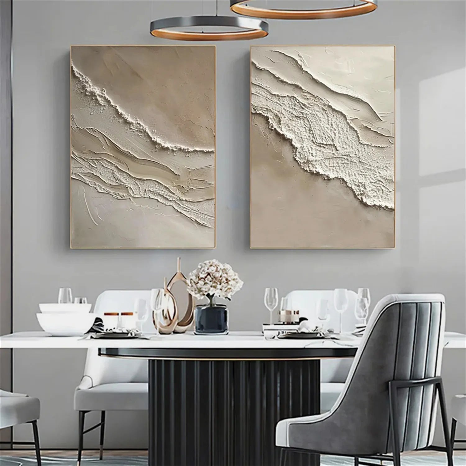 Ocean and Sky Painting Set of 2 - Premium Wall Art for Home & Office Decor | Coastal Landscape Paintings | Perfect for Living Room, Bedroom & Office