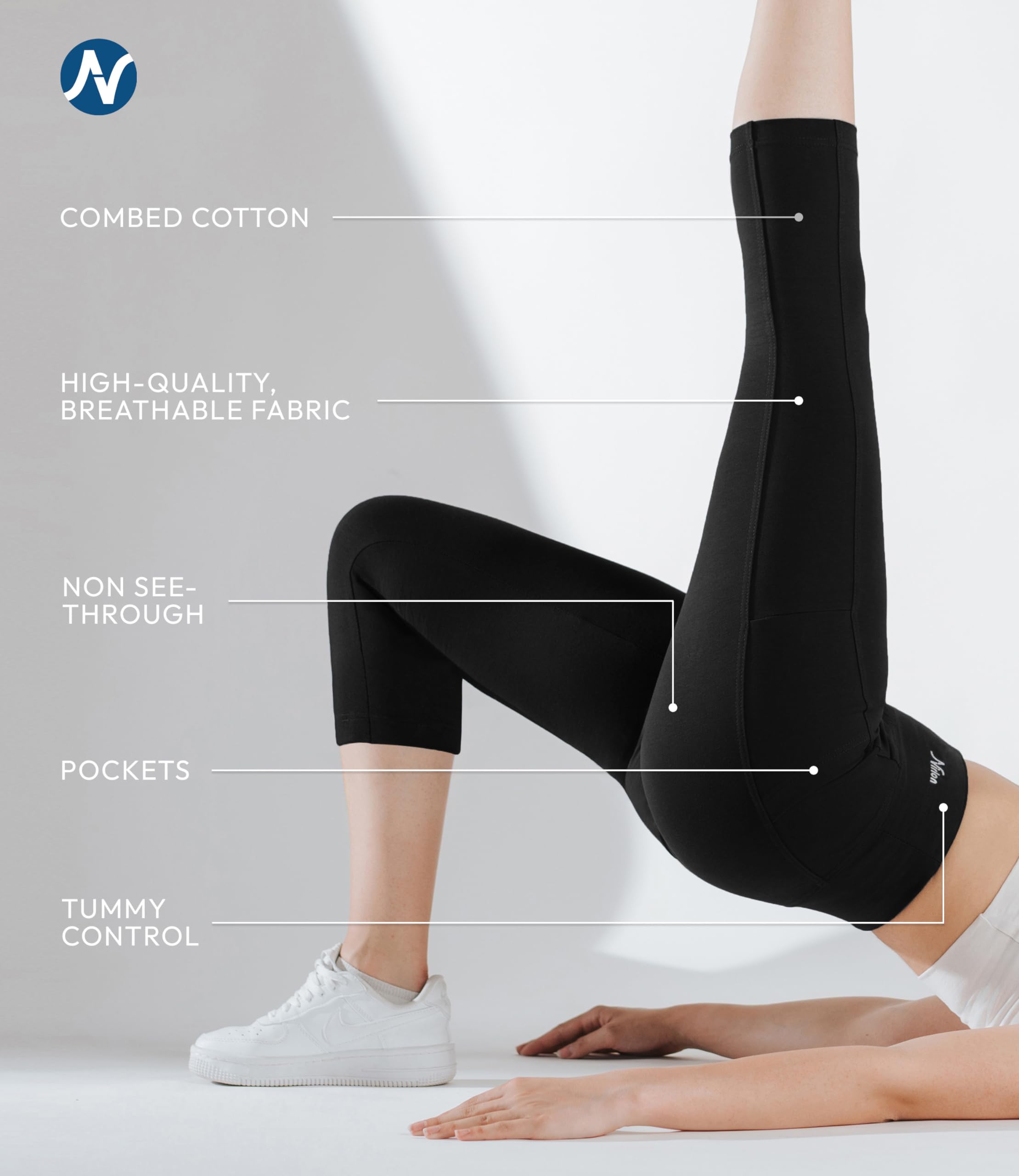 **Nirlon Women's High Waisted Capri Leggings with Pockets - Breathable Workout Leggings for Yoga, Running & Casual Wear**