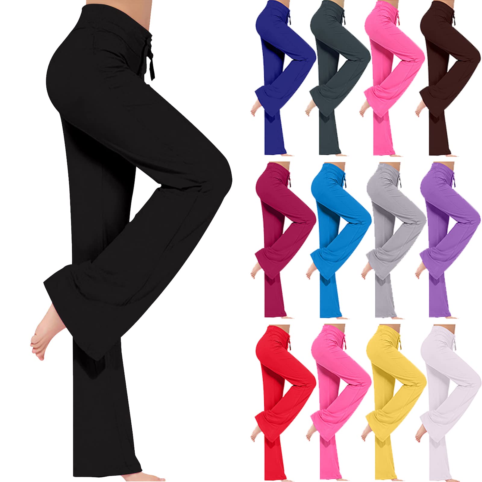 Women's Straight Leg Yoga Pants - Soft Modal Cotton Bootcut Sweatpants with Drawstring for Workout, Running & Casual Wear | Comfortable Lounge Pants for Yoga, Gym, Travel & Everyday Use