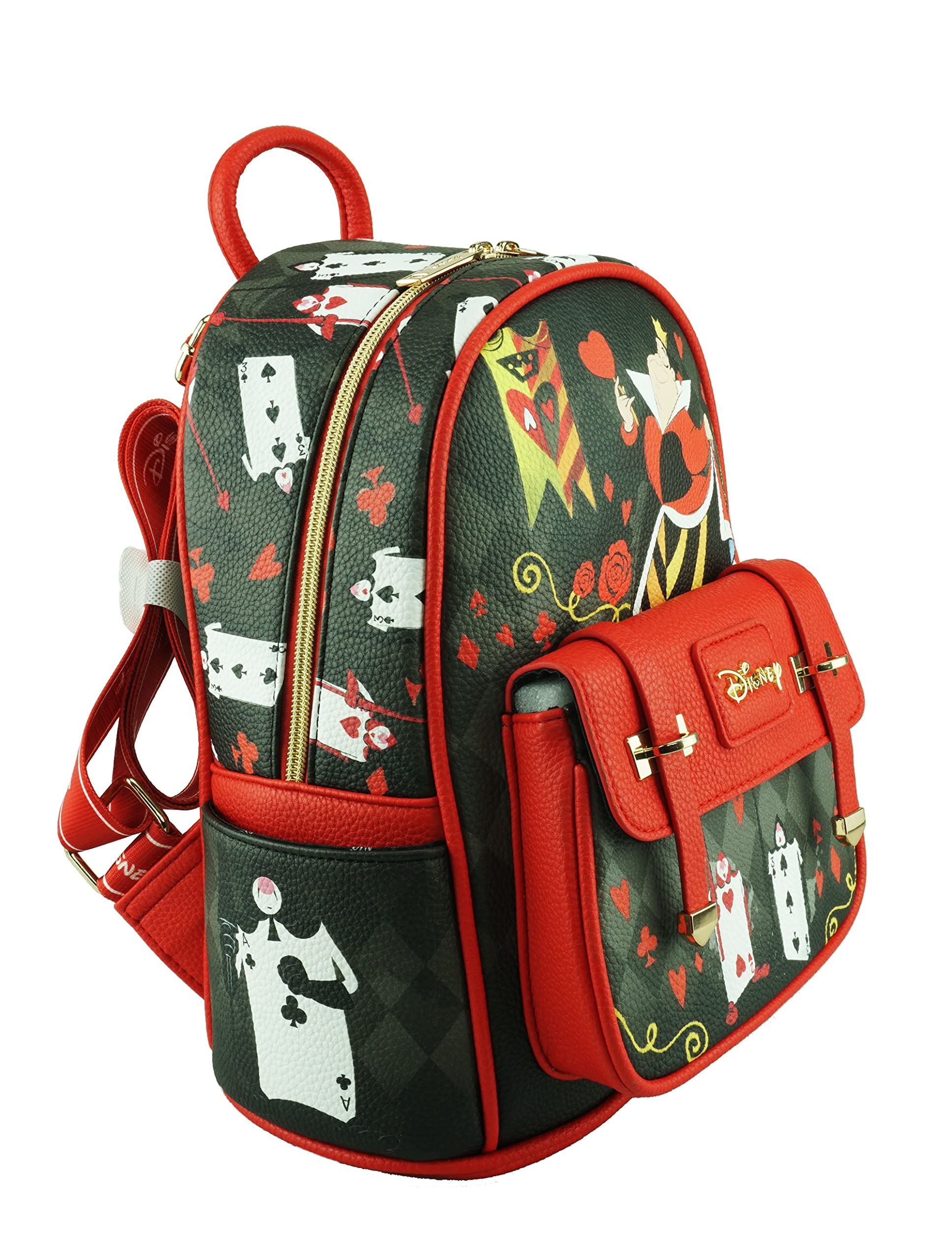 Disney Queen of Hearts 11 Inch Vegan Leather Mini Backpack for Women | Fashionable Small Purse for Cosplay, Theme Parks & Daily Use