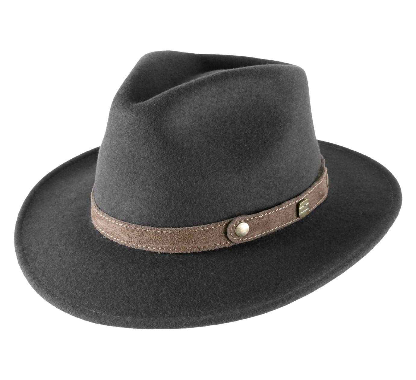 Classic Traveller II Wool Felt Fedora Hat - Water Repellent, Packable, Wide Brim for Men & Women - Perfect for Outdoor Adventures, Travel, and Fashion